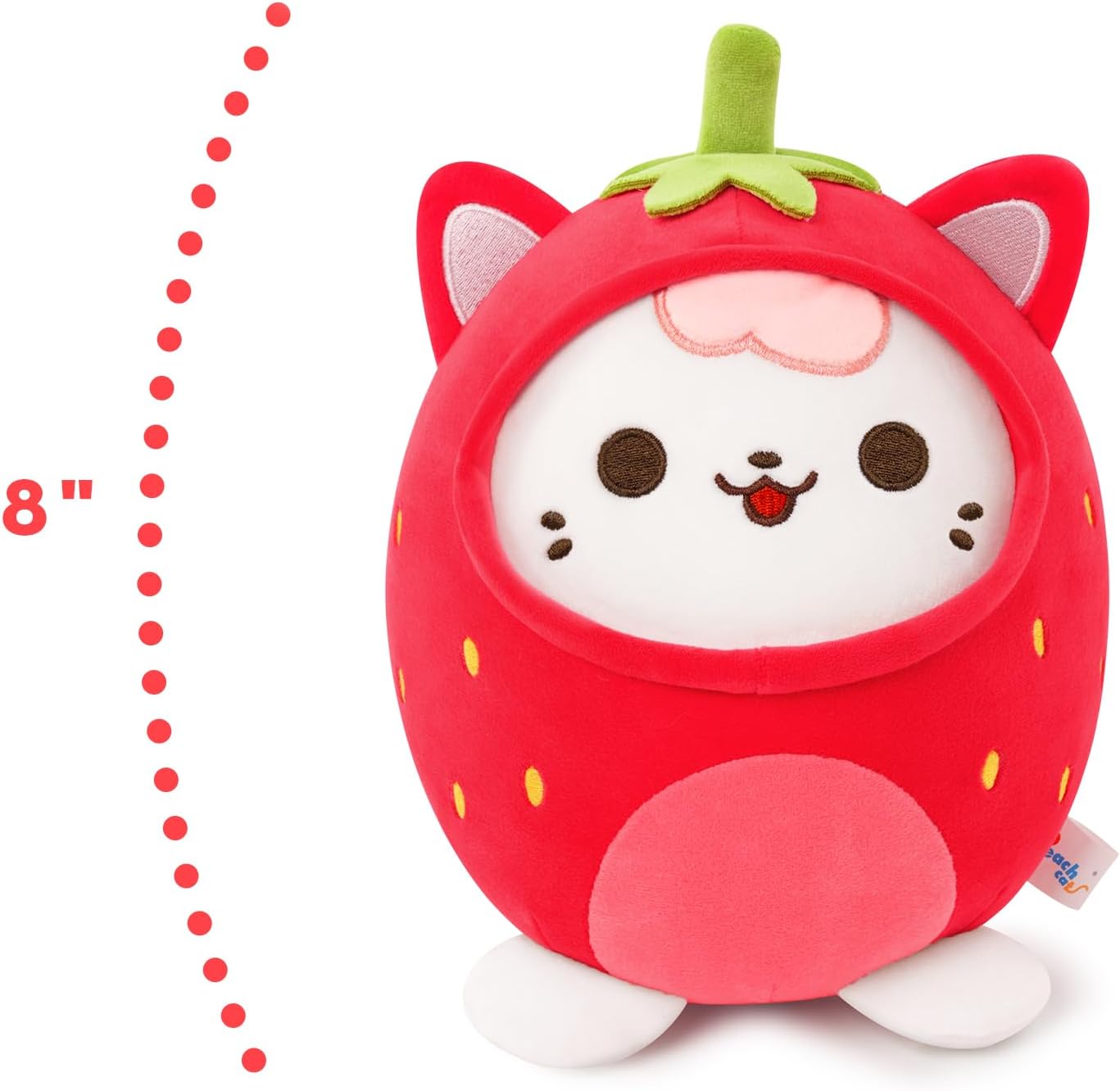 PEACH CAT Strawberry Cat Plush Pillow Red 8