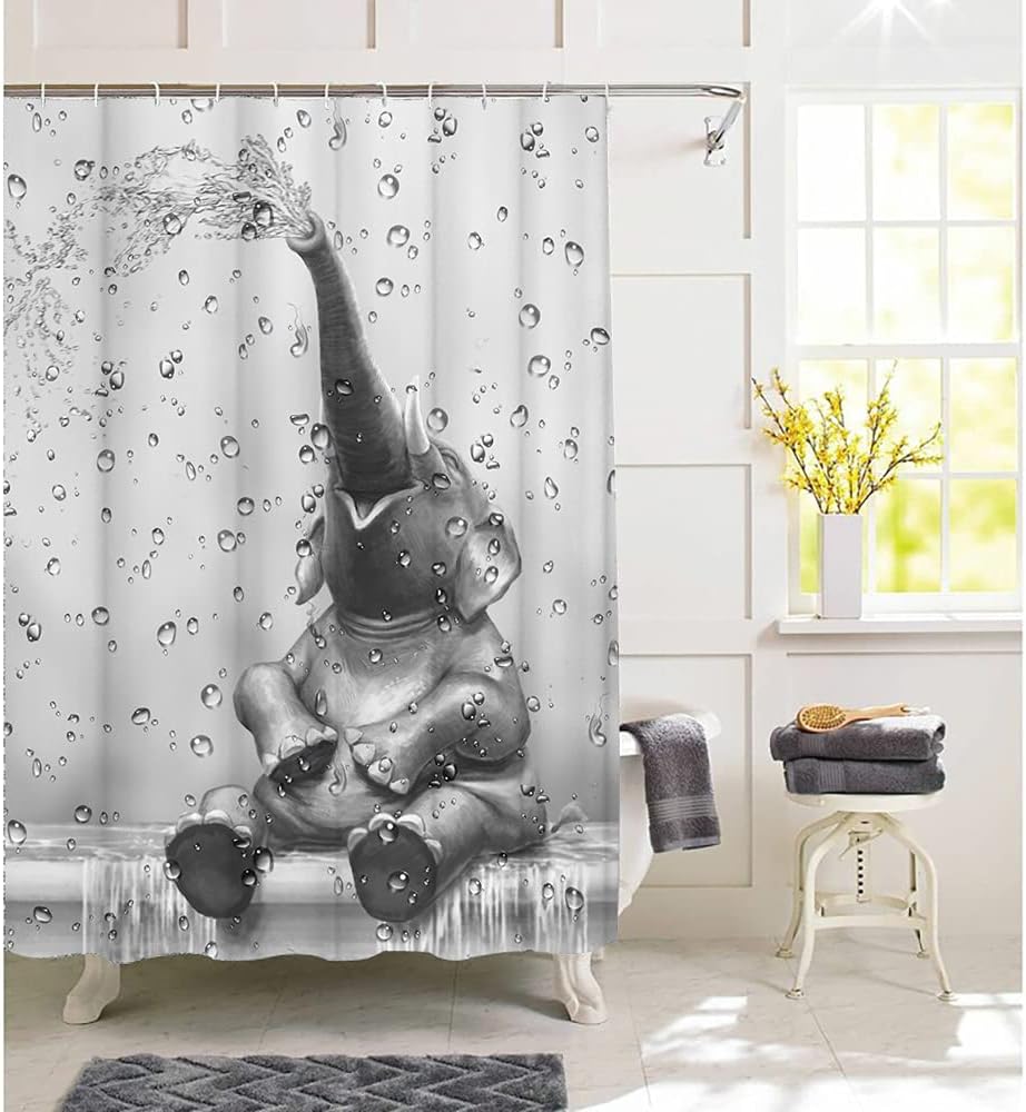 KREATIVE ARTS African Elephant Bath Curtain