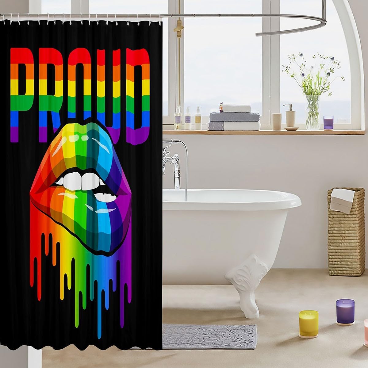 Pride Theme Shower Curtain Set 72x72 Inch