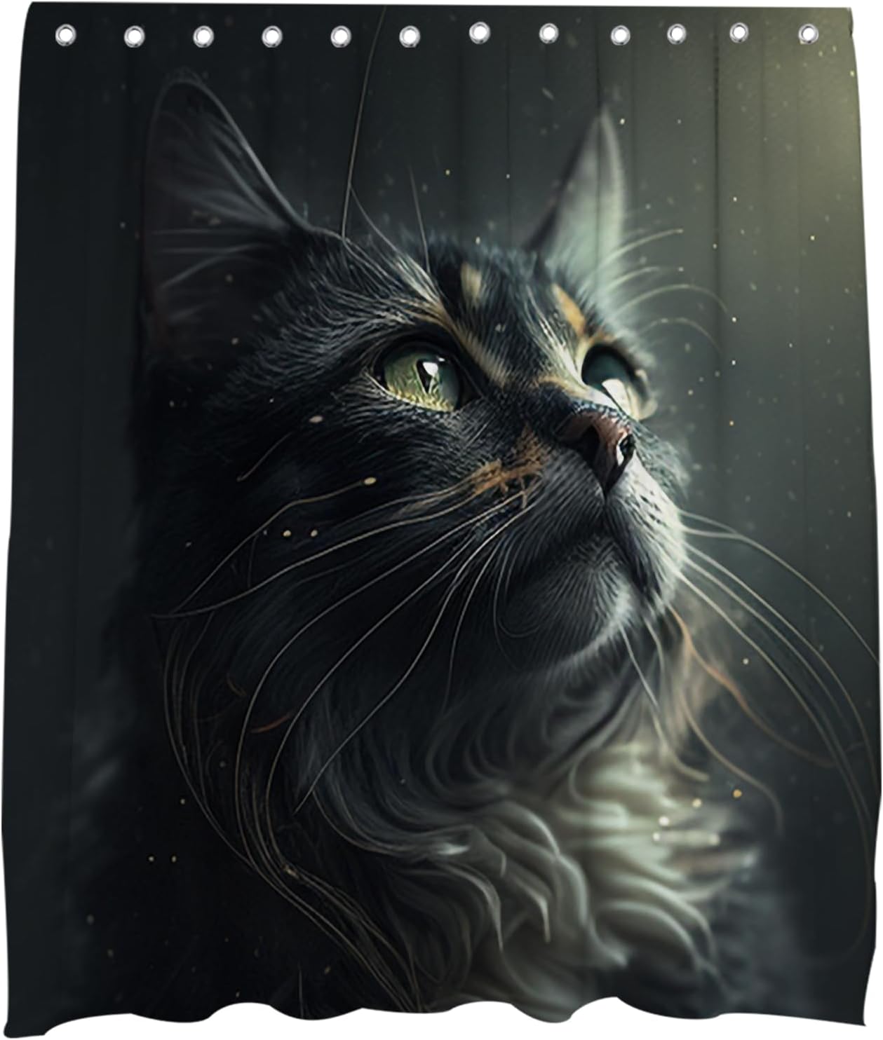 Cute Main Coon Cat Shower Curtain 72x72 inches