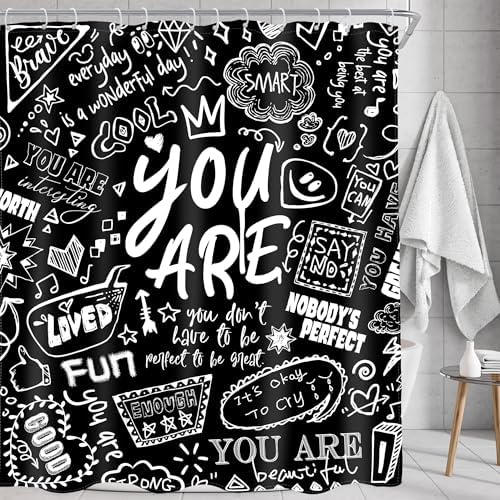 AMBZEK Kids Inspirational Quotes shower curtain