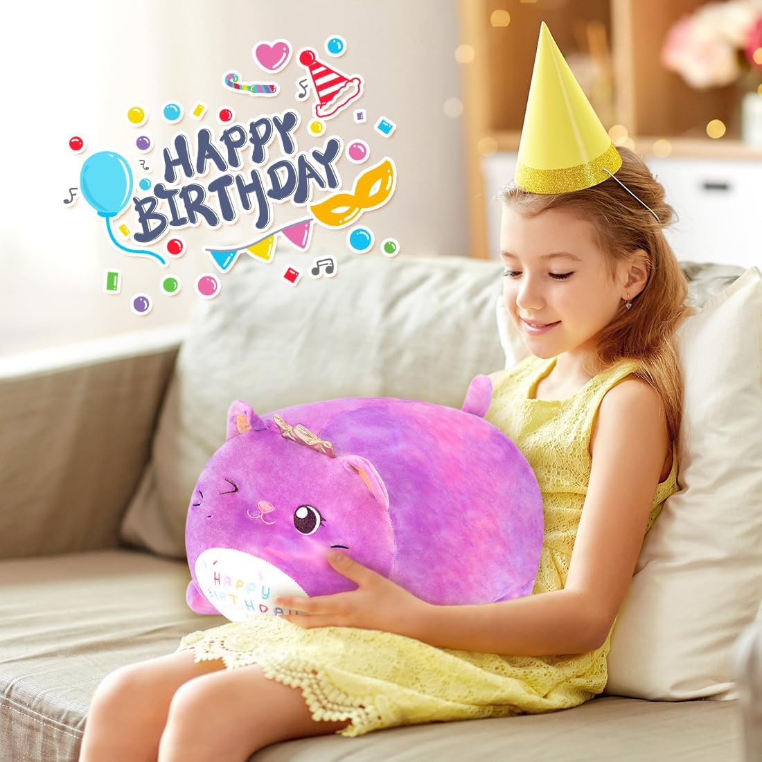 Birthday Cat Plush Pillow for Kids - Unique and Adorable