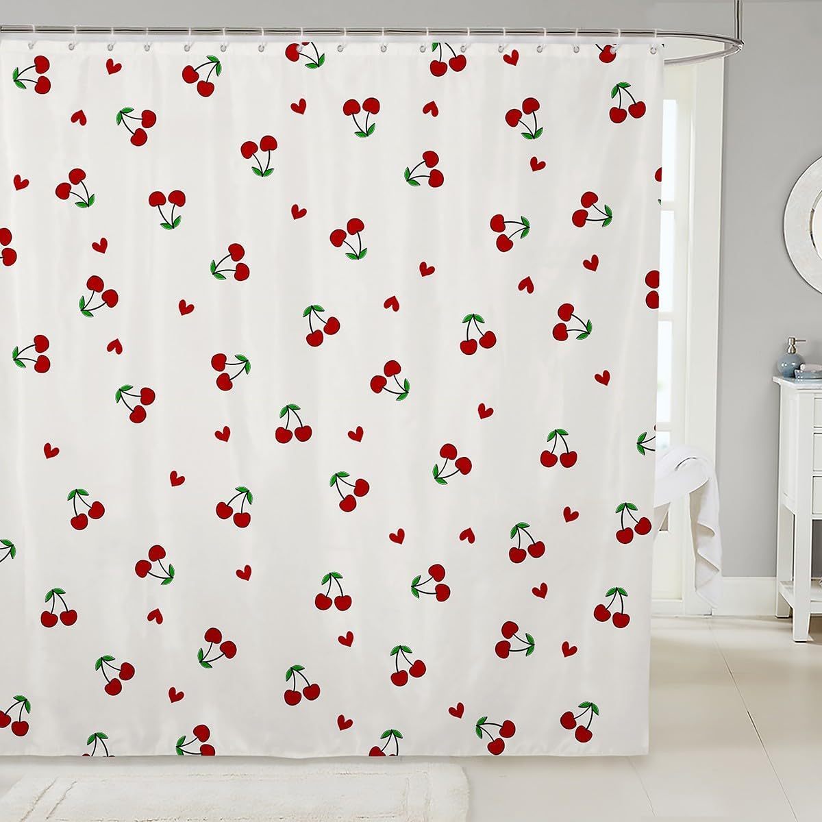 Feelyou Kids Red Cherry Bath Curtain