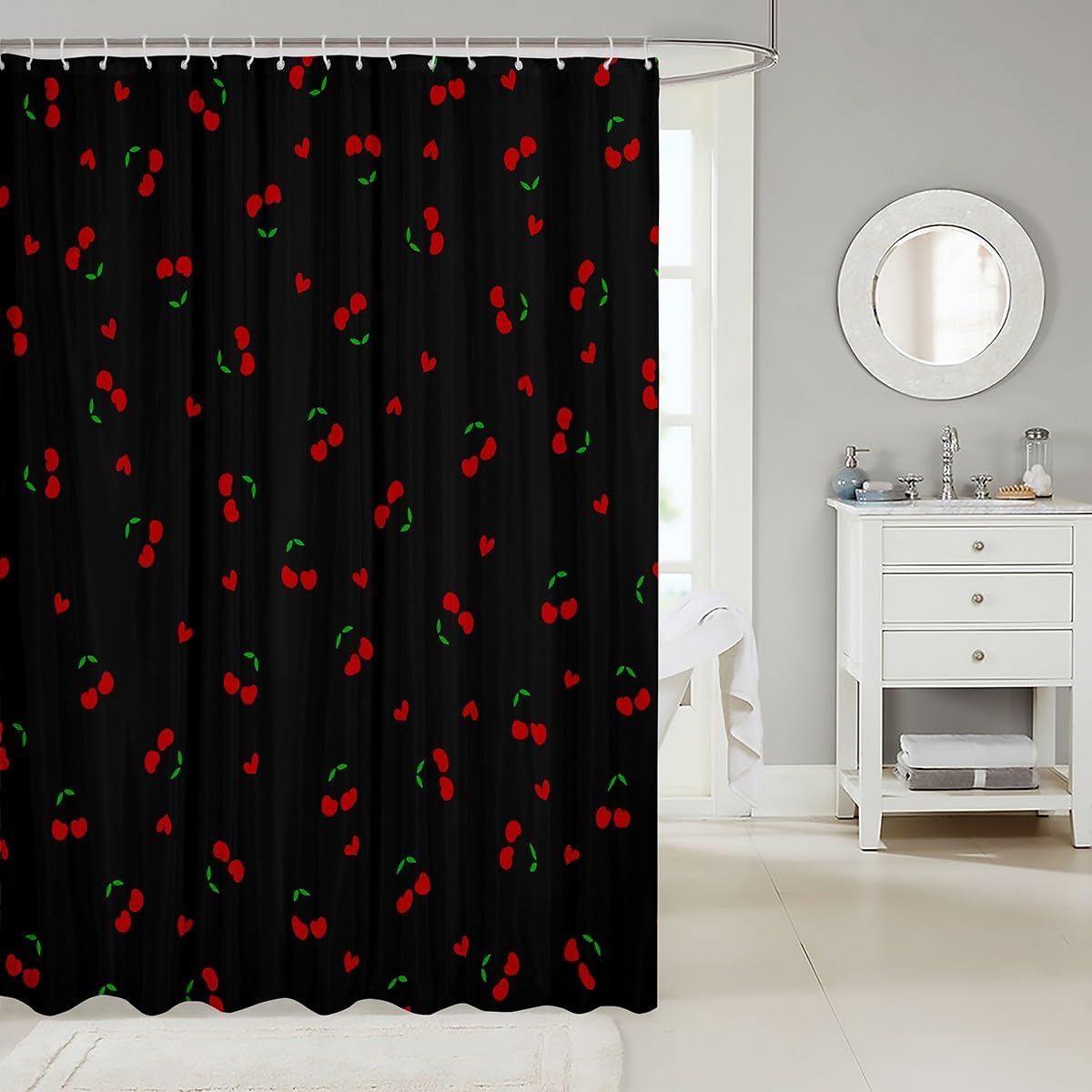 Feelyou Kids 72x72 Shower Curtain Set - Cherry Pattern