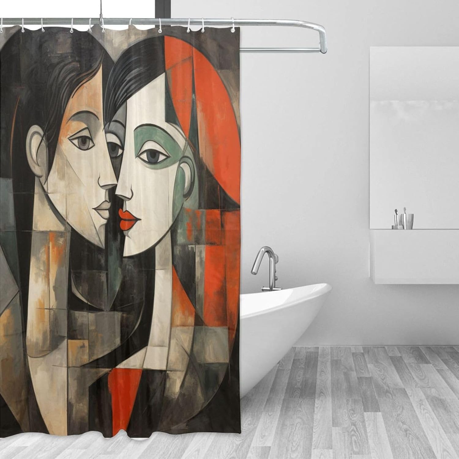Kissing Girl Bohemian Shower Curtain Set