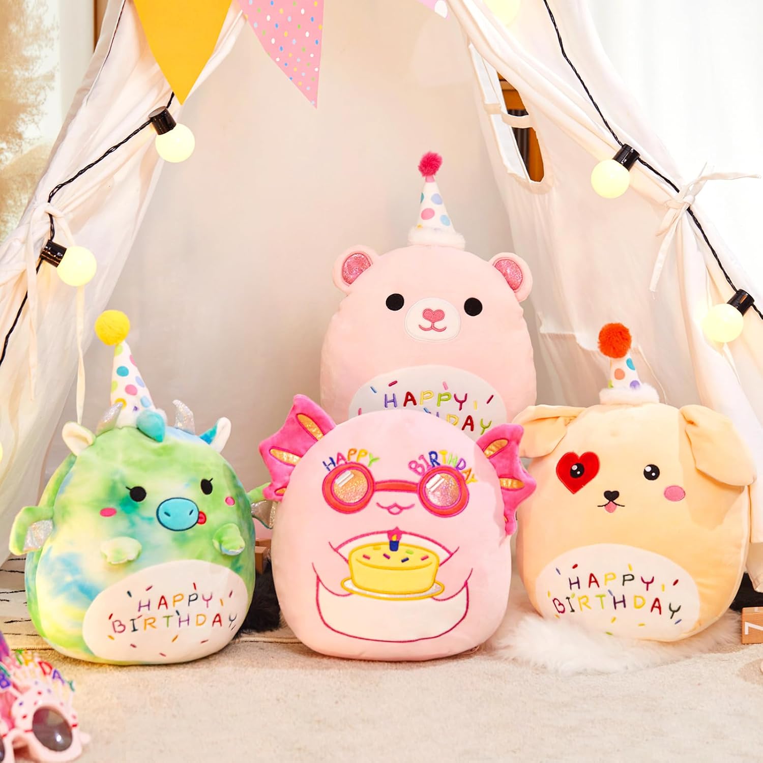 14 Happy Birthday Cuddly Puppy Plush Pillow Gift