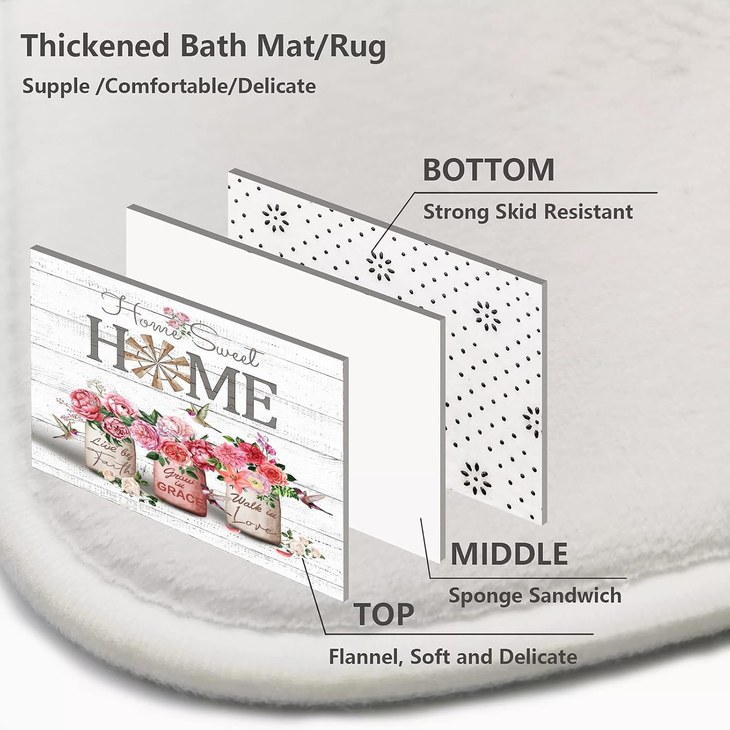 Home Sweet Bathroom Set with Red Rose Peony Style