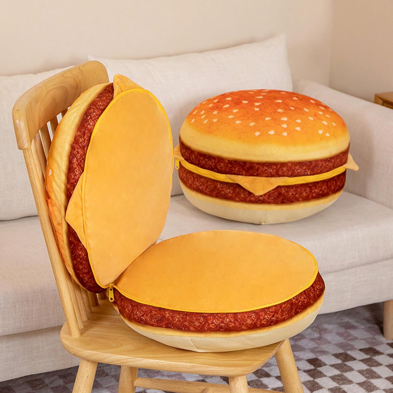 Hamburger Plush Pillow 3D Cheeseburger Hugging Cushion Toy