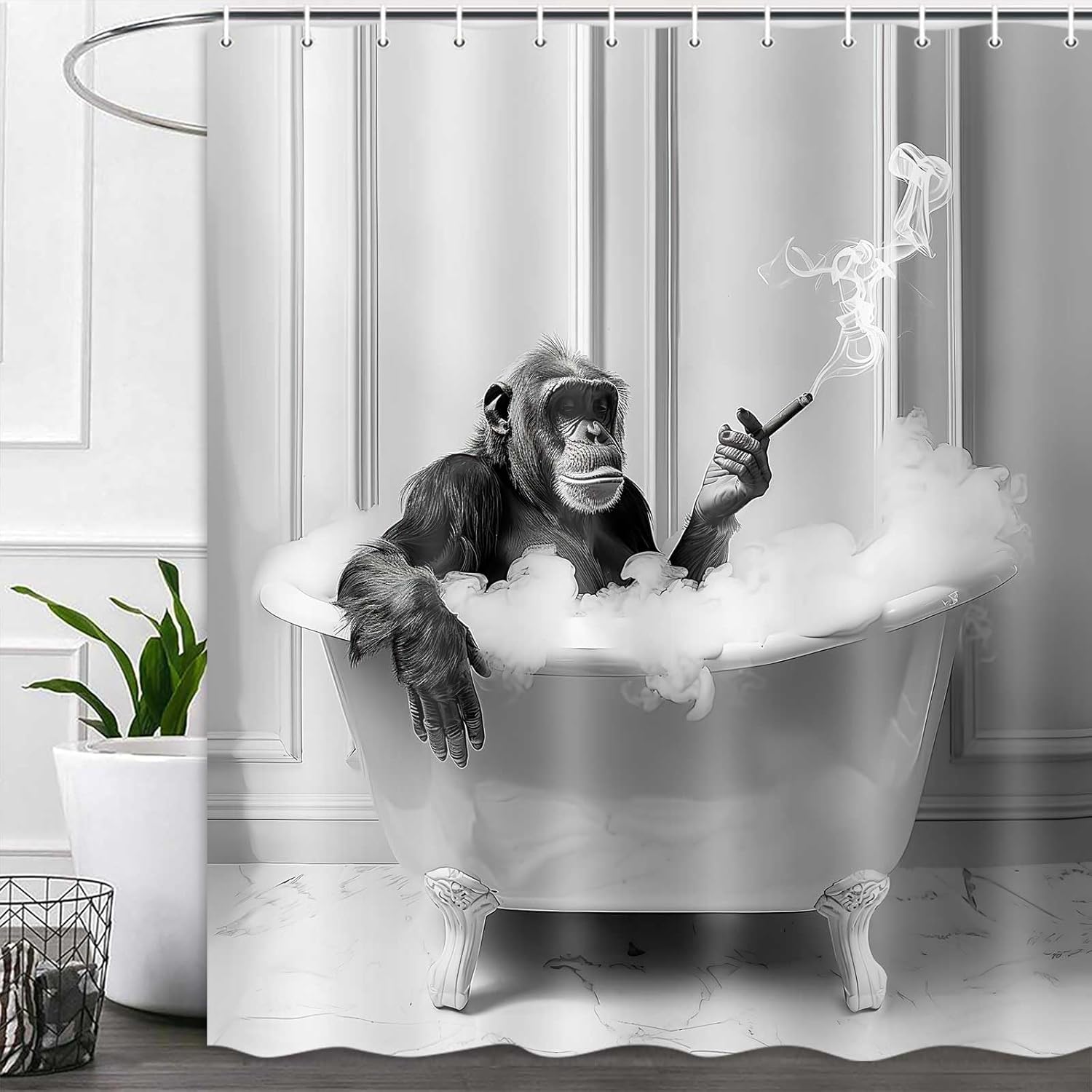 Funny Durable Monkey Shower Curtain 72x72