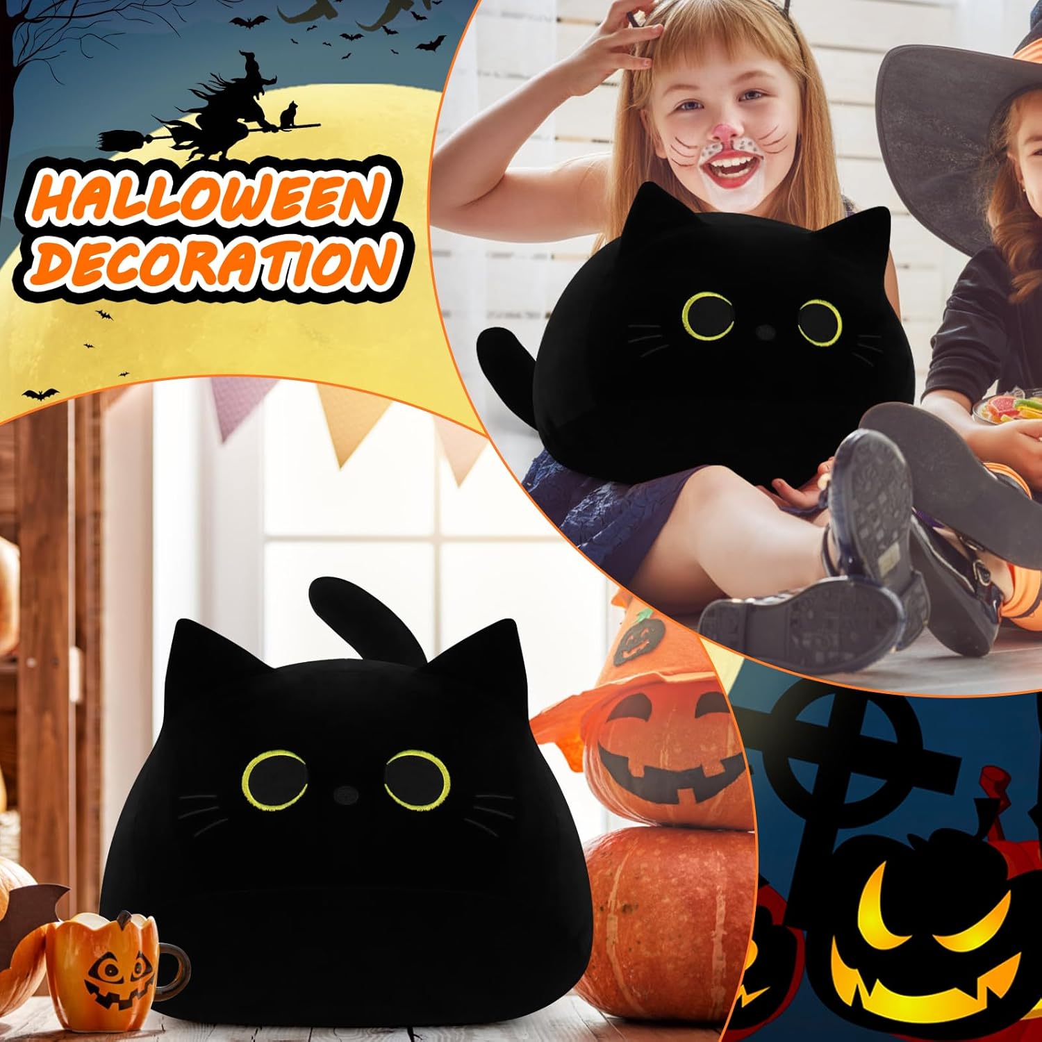 Auspicious Beginning - Gigantic Black Cat Plushie Kawaii Plush Family