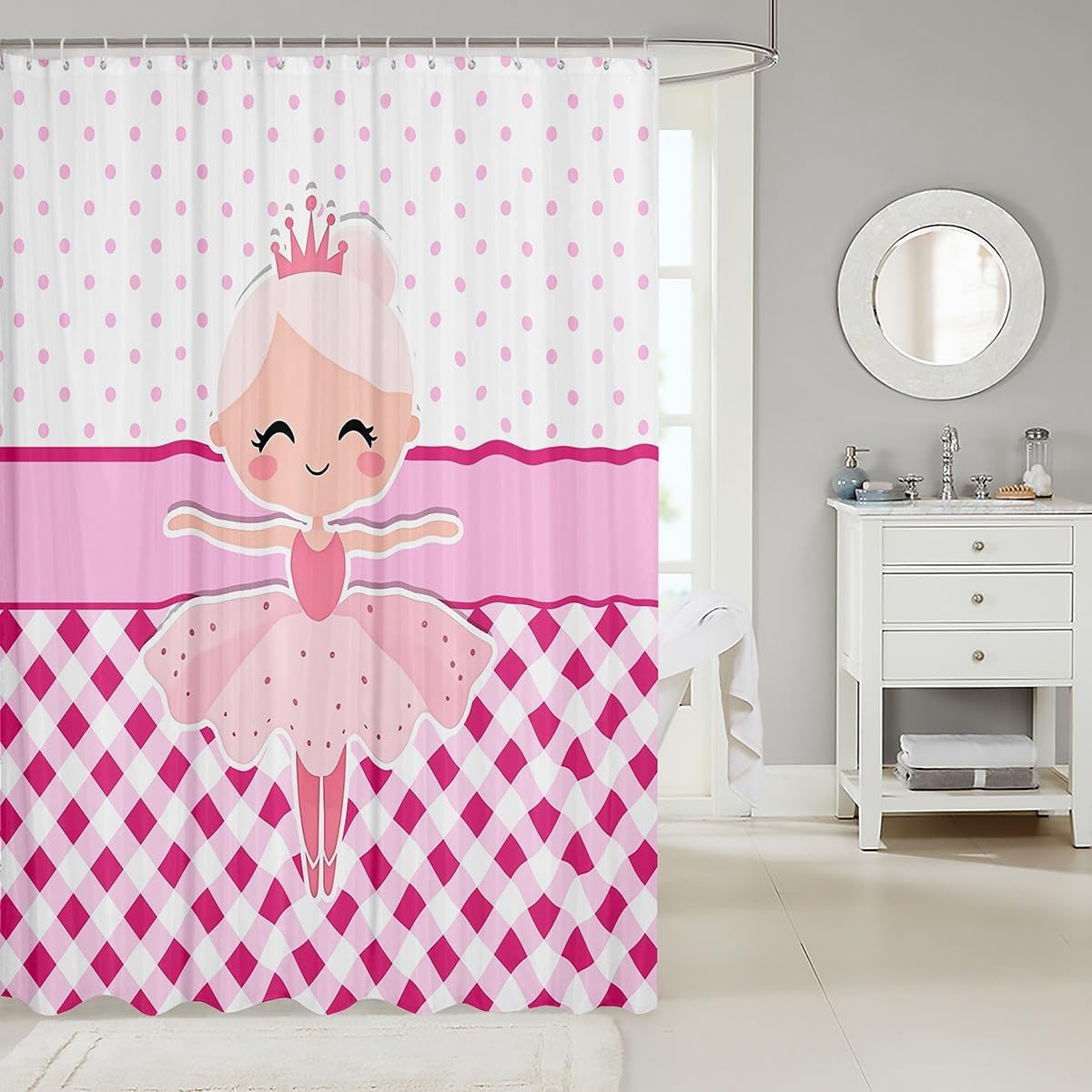 Ballet Girl Shower Curtain Set for Kids and Adults