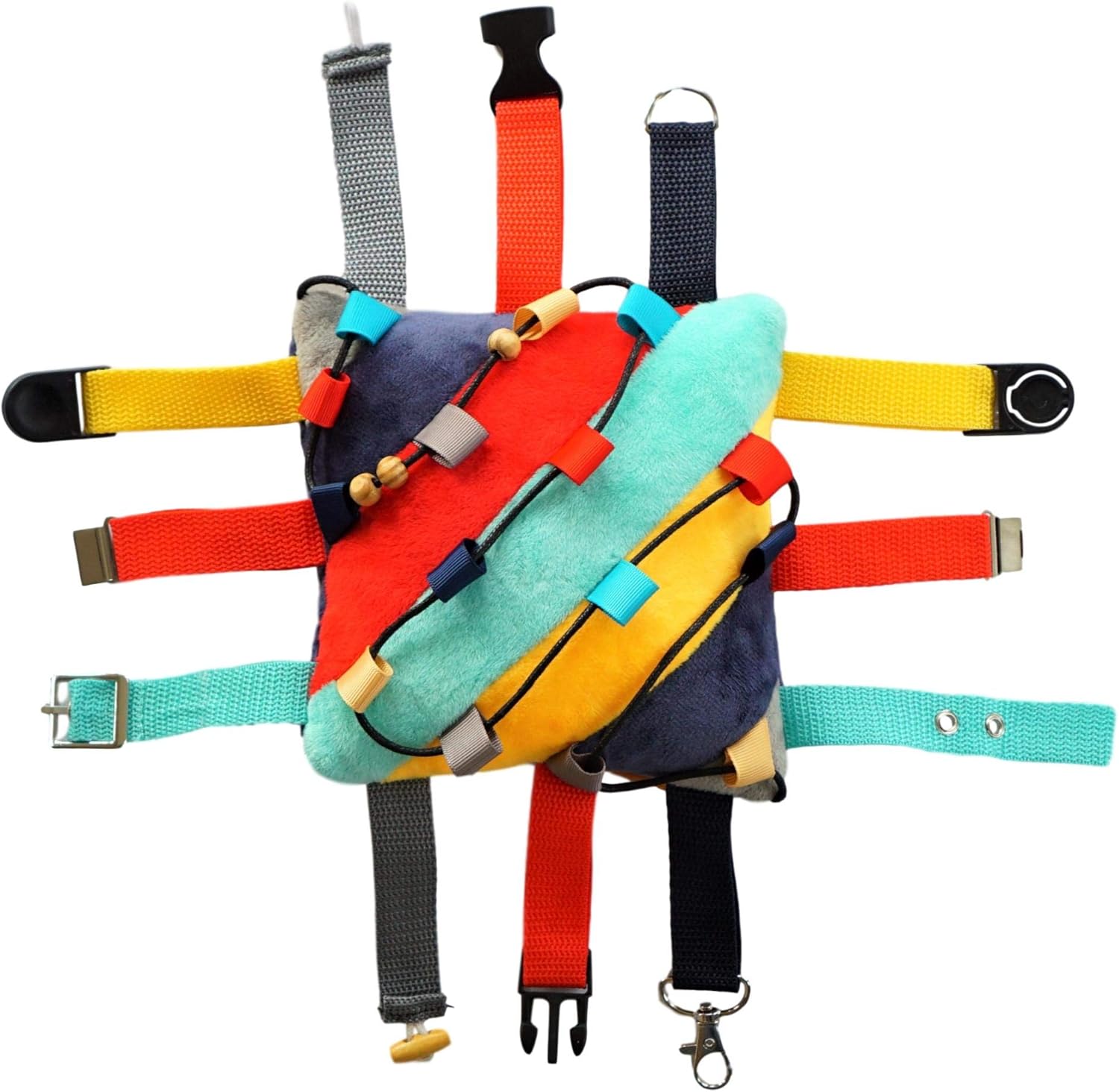 Vibrant Sensory Buckle Pillow for Kids