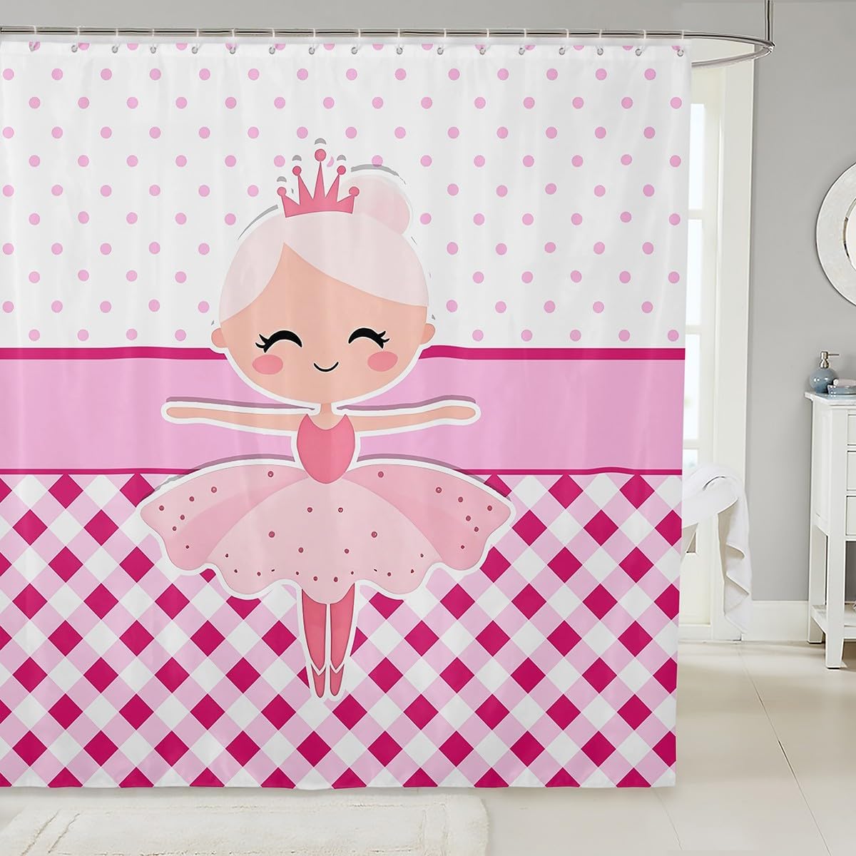 Ballet Girl Shower Curtain Set for Kids and Adults
