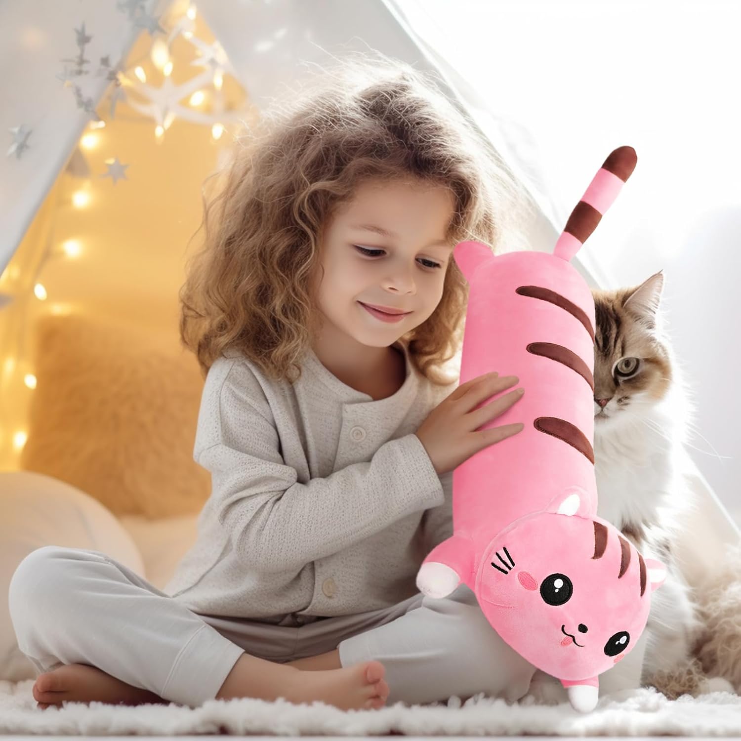 AFAN Long Cat Plush Cuddly Soft Perfect for Relaxation