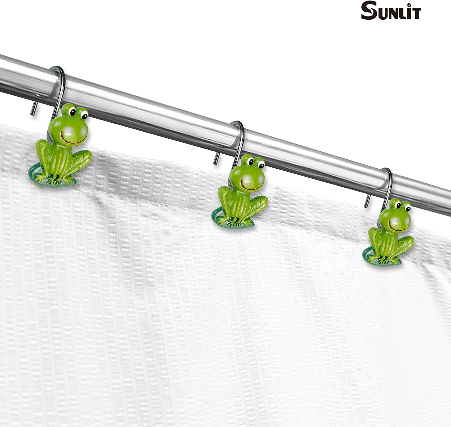 SunlitFarmhouseFrogShowerCurtainHooks