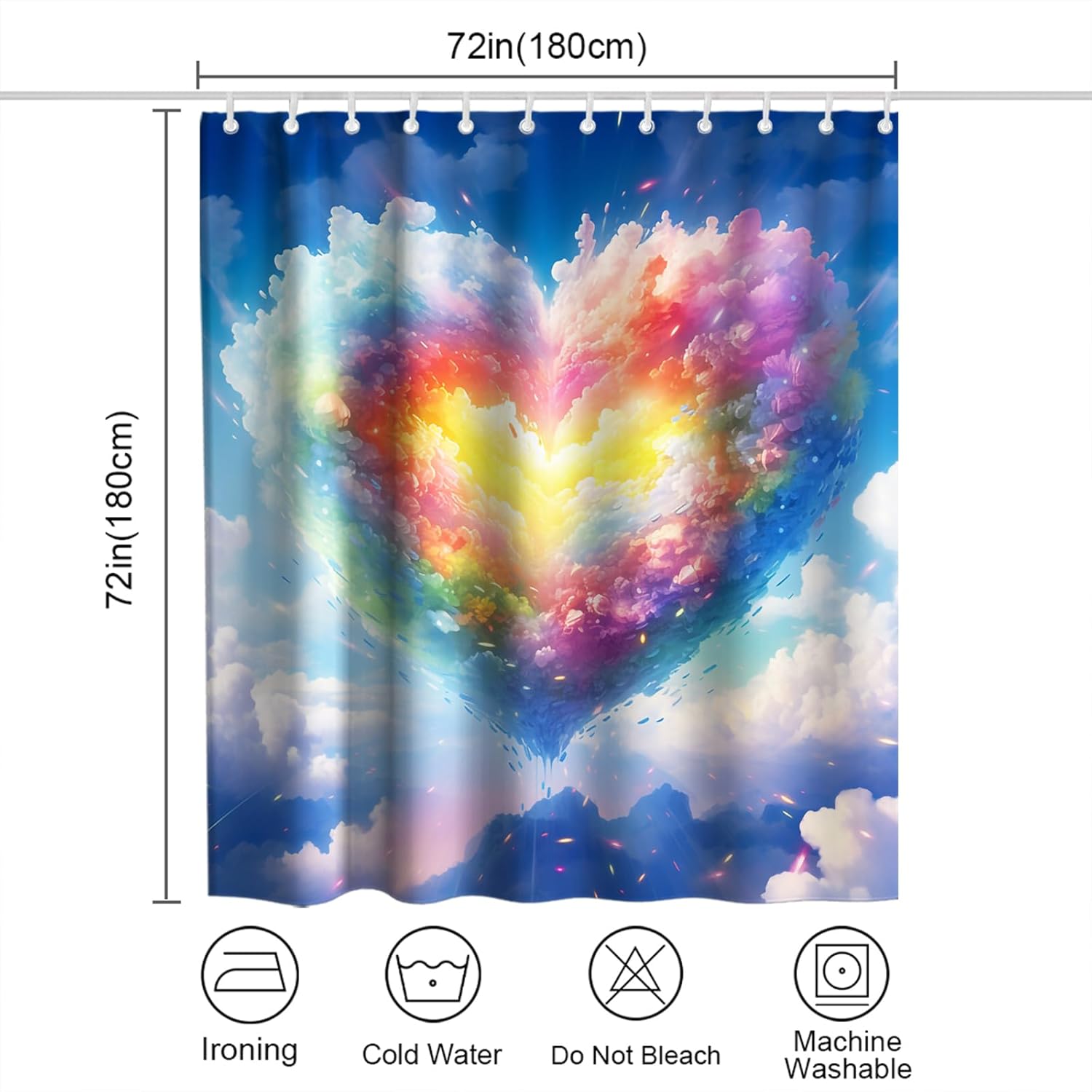 Landscape Valentines Day Bath Curtain