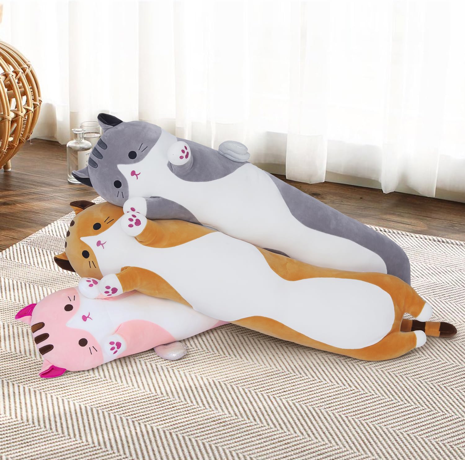 Cute Pink Kitten Plush Pillow - Soft and Adorable