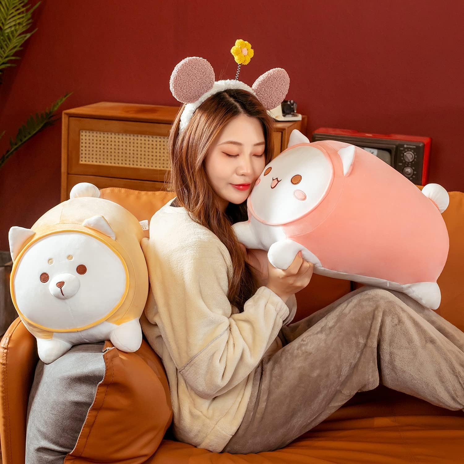 Kawaii Cat Plush Pillow for Kids