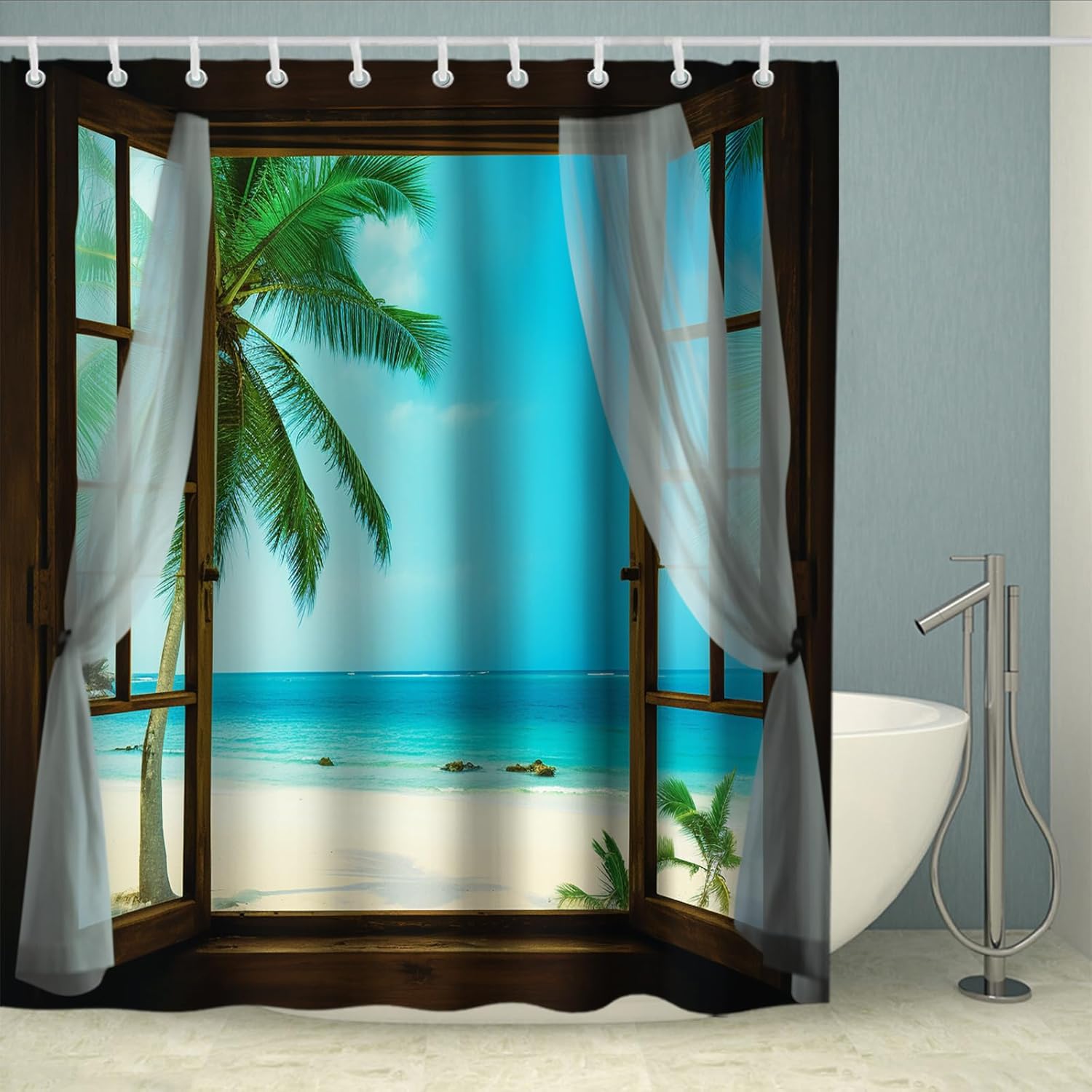 Beach Beach shower curtain
