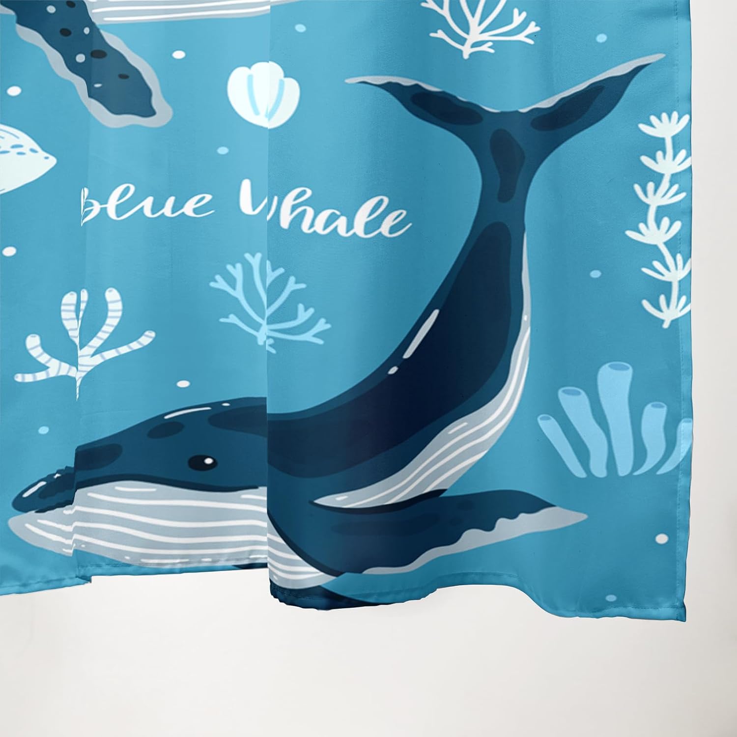 QOOMO Whales Seals Shower Curtain 72x72