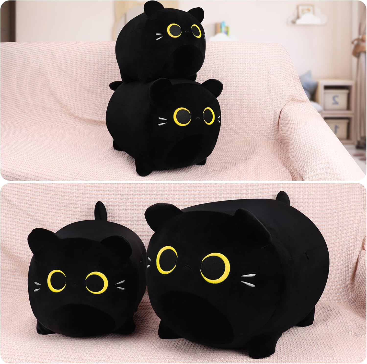 Cuddle-Em Close Ausropriate Beginning Black Cat Plush Pillow