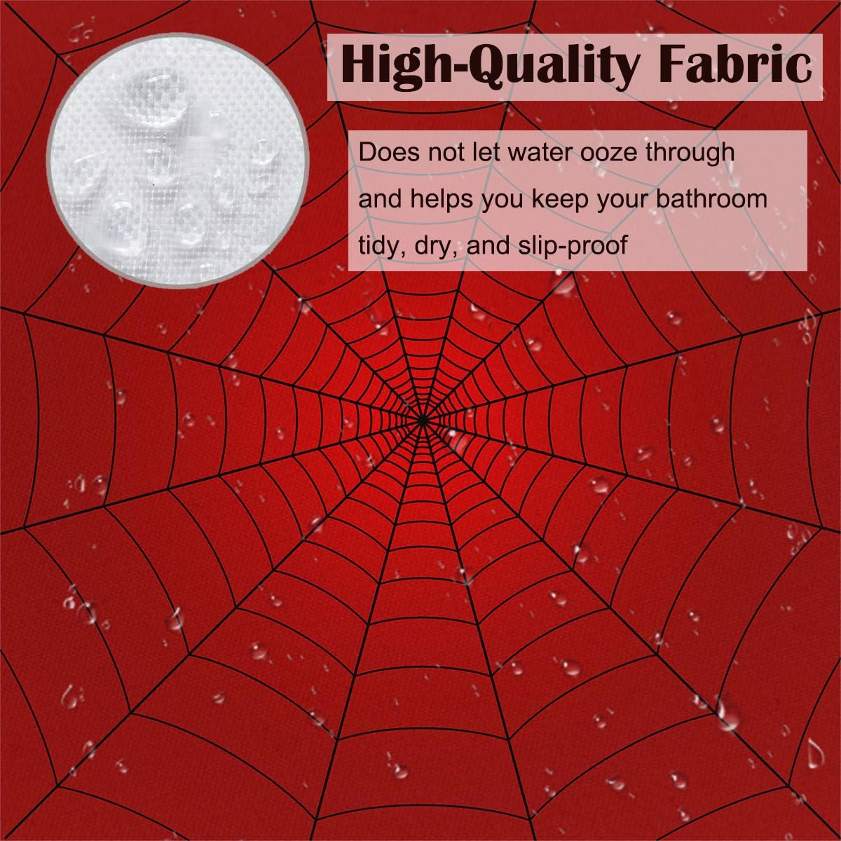 Perfect Red Spider Web shower curtain Durable Stylish
