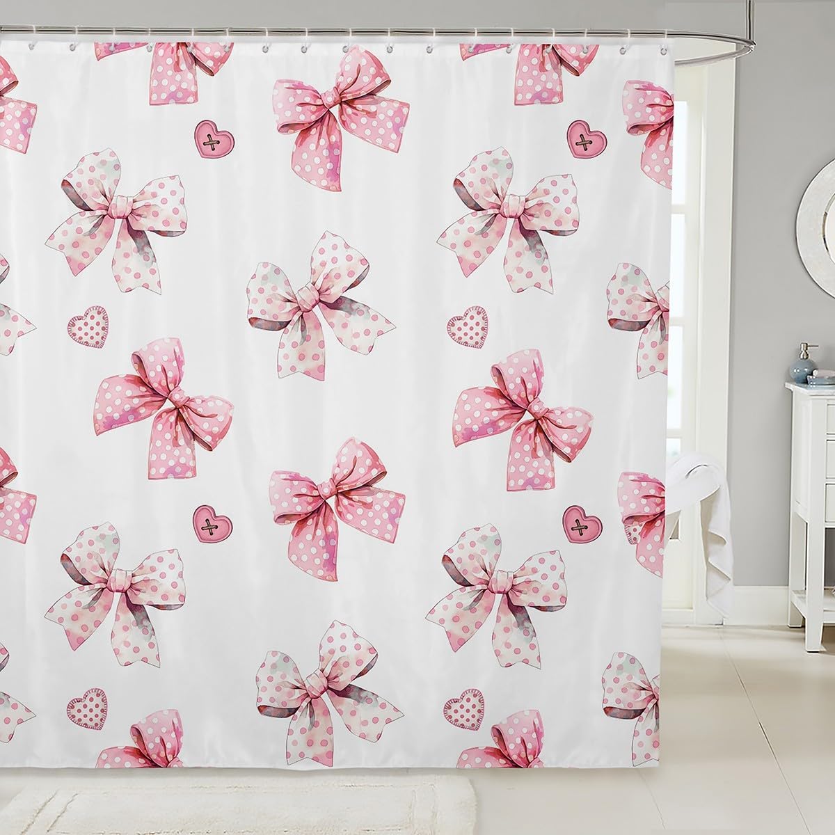Feelyou Kawaii Bow Bath Curtain - Perfect for Kids