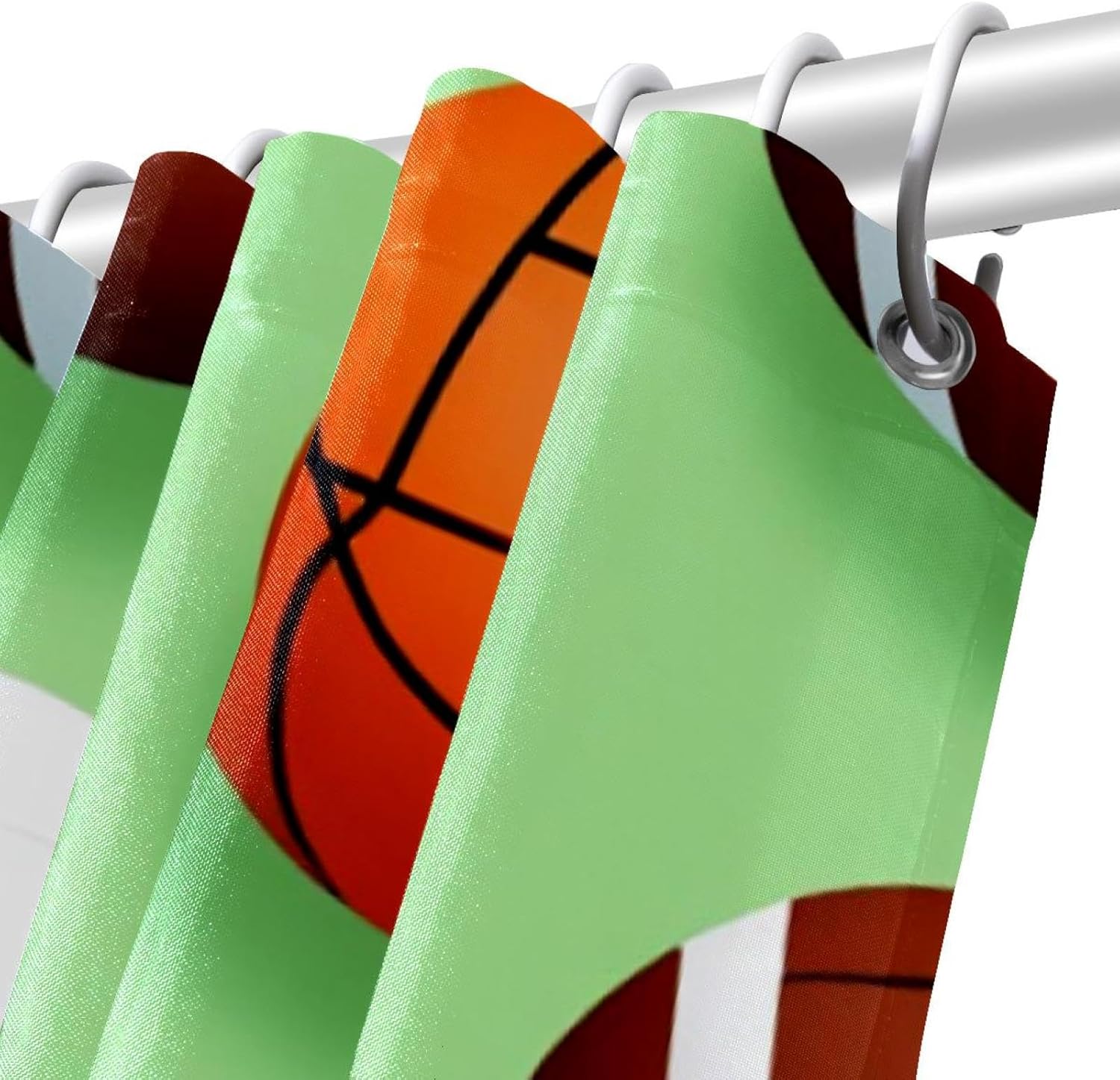 Baseball Rugby Football Bath Curtain Set Waterproof 66x72 inches