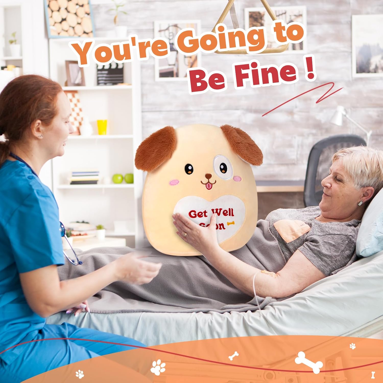 WEWILL 12 Get Well Soon Puppy Plush Pillow - Adorable Starter