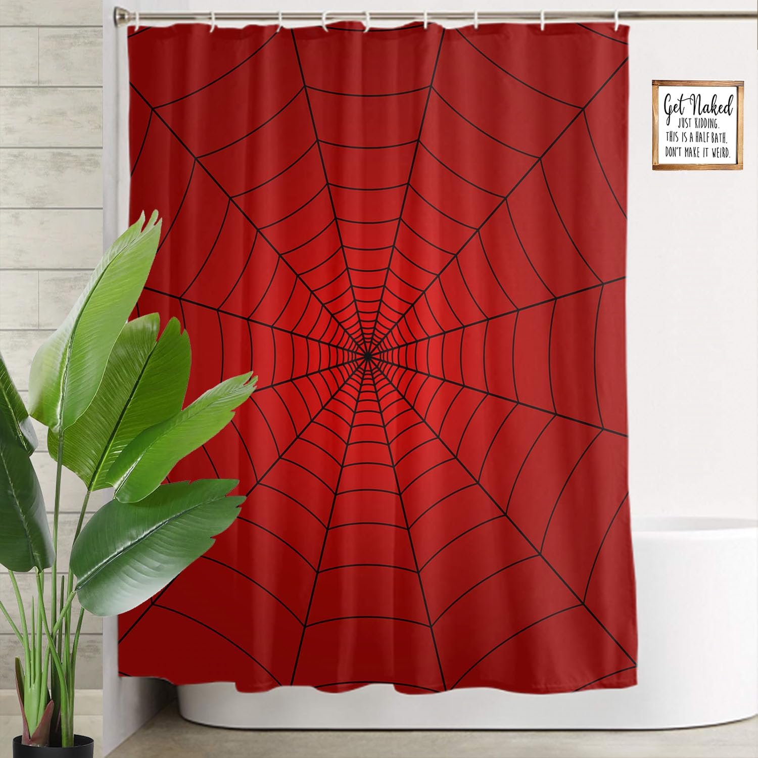 Perfect Red Spider Web shower curtain Durable Stylish