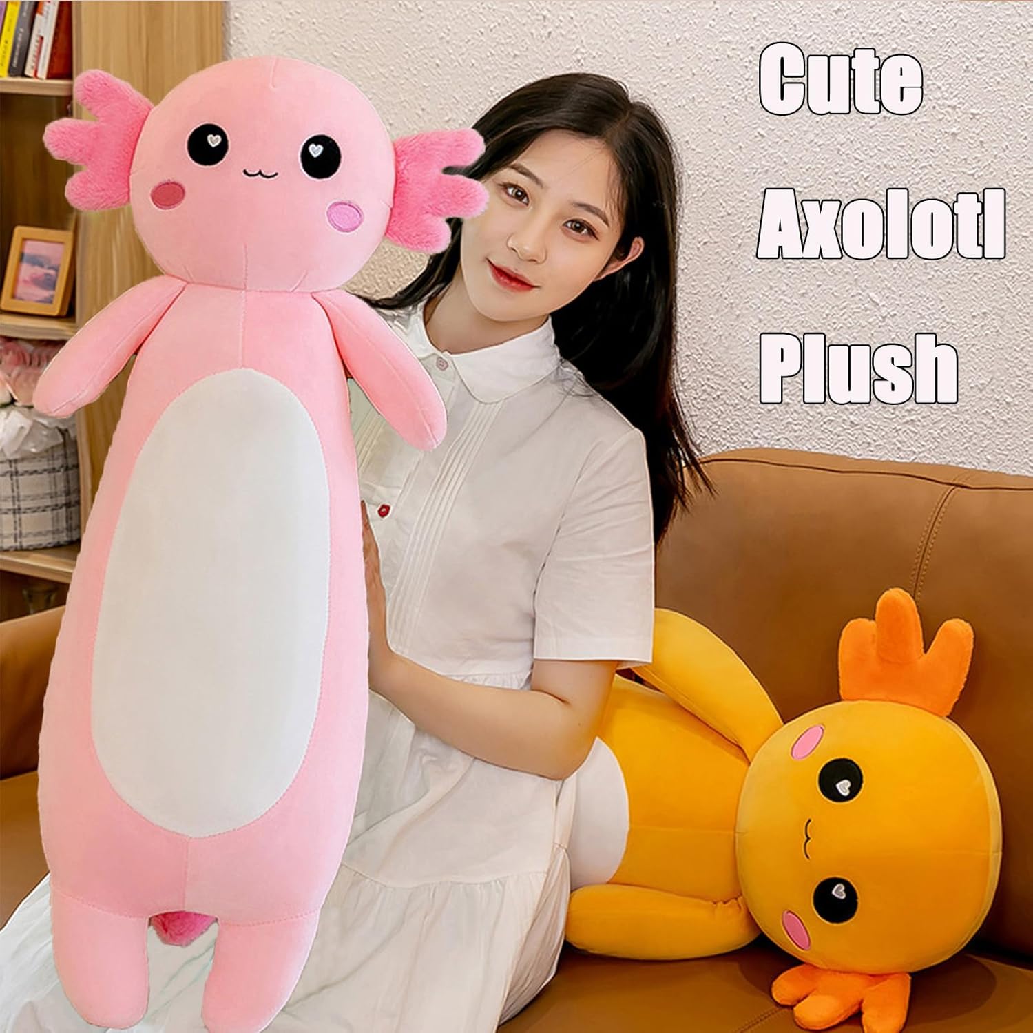 Somao Axi-Cool Plush Pillow Cute Axolotl Body Pillow for Kids 65cm