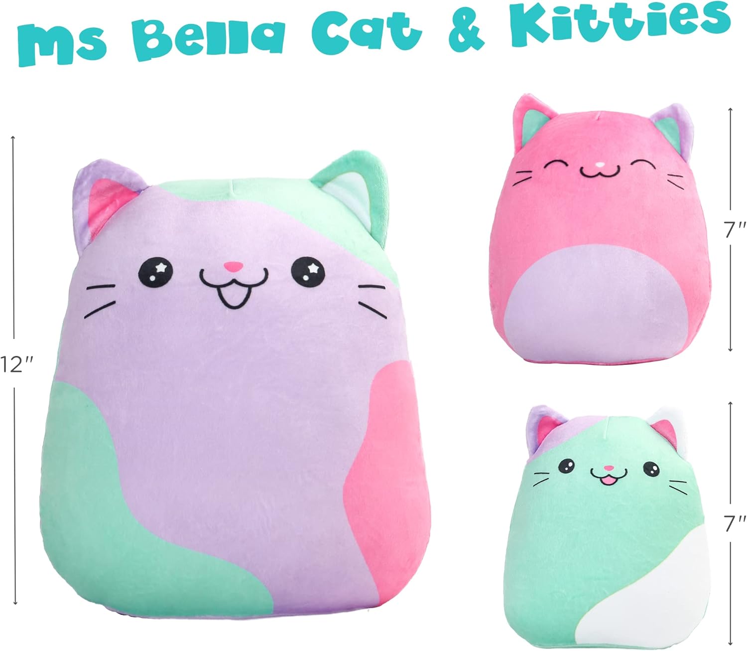 BenBen Cat Plush Set of 3 12 7 Squishy Toy Christmas Easter Gift