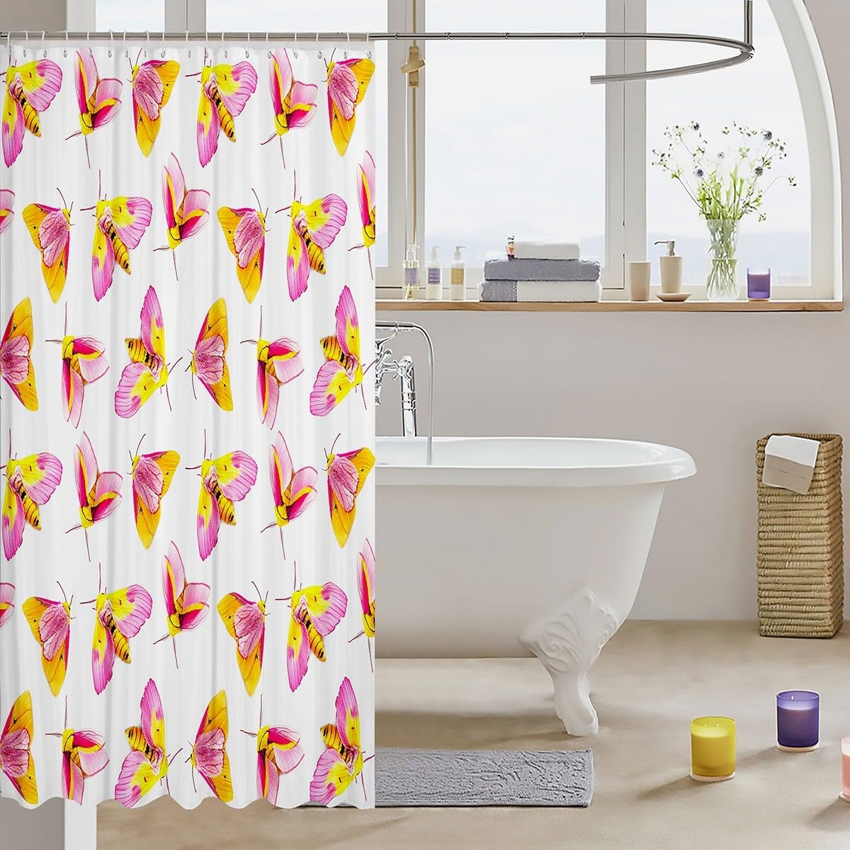 Colorful Bohemian shower curtain for kids