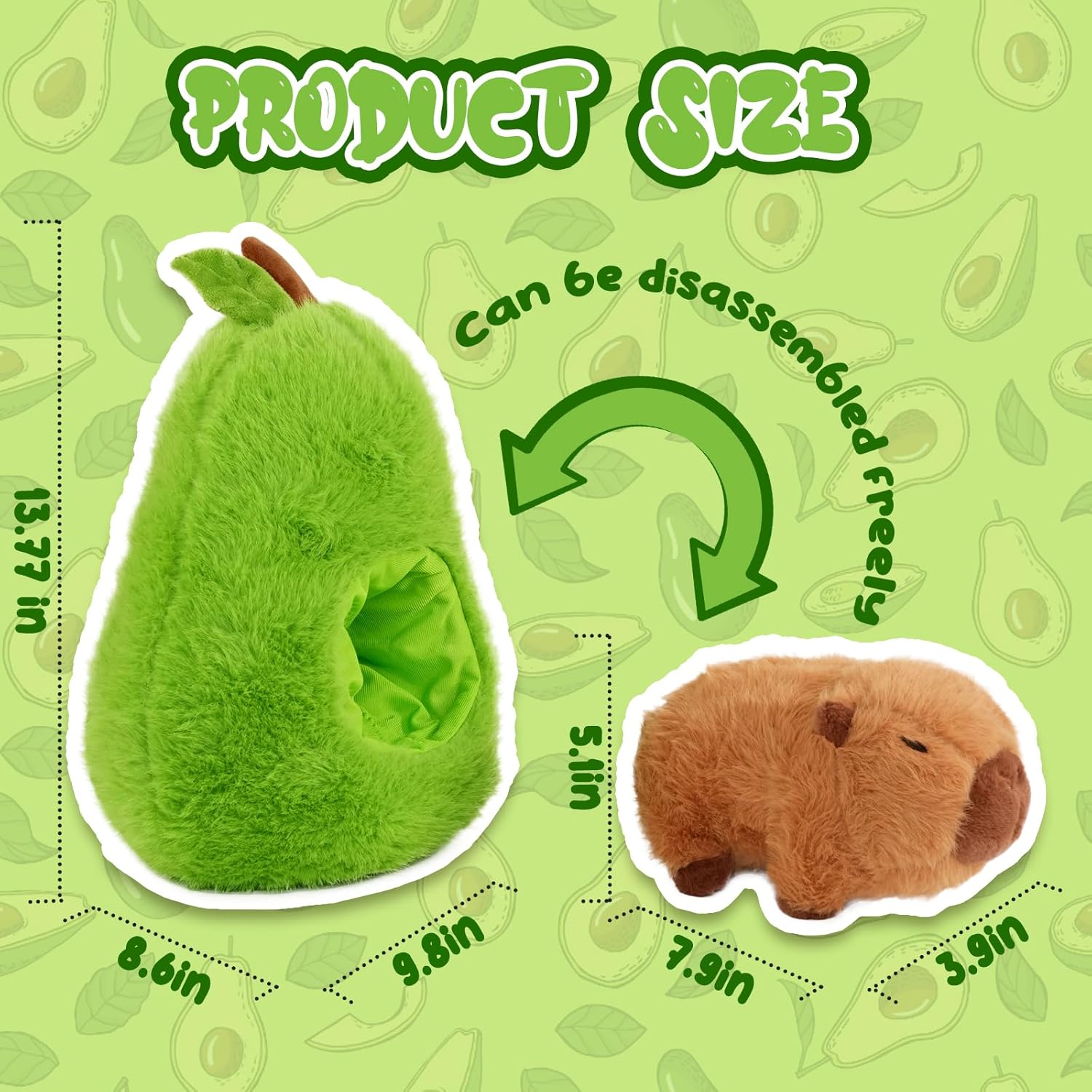 Avocado Capybara Plush Toy - Cavy Comfy Combination