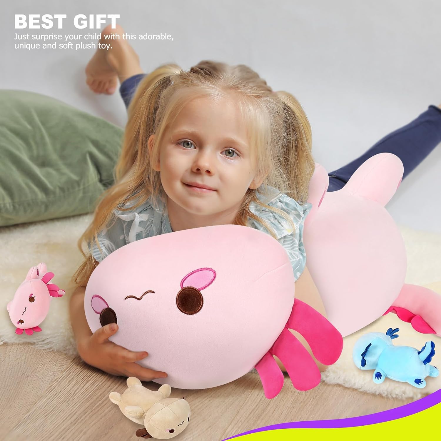Onsoyours Axolotl Family Plush Pillow