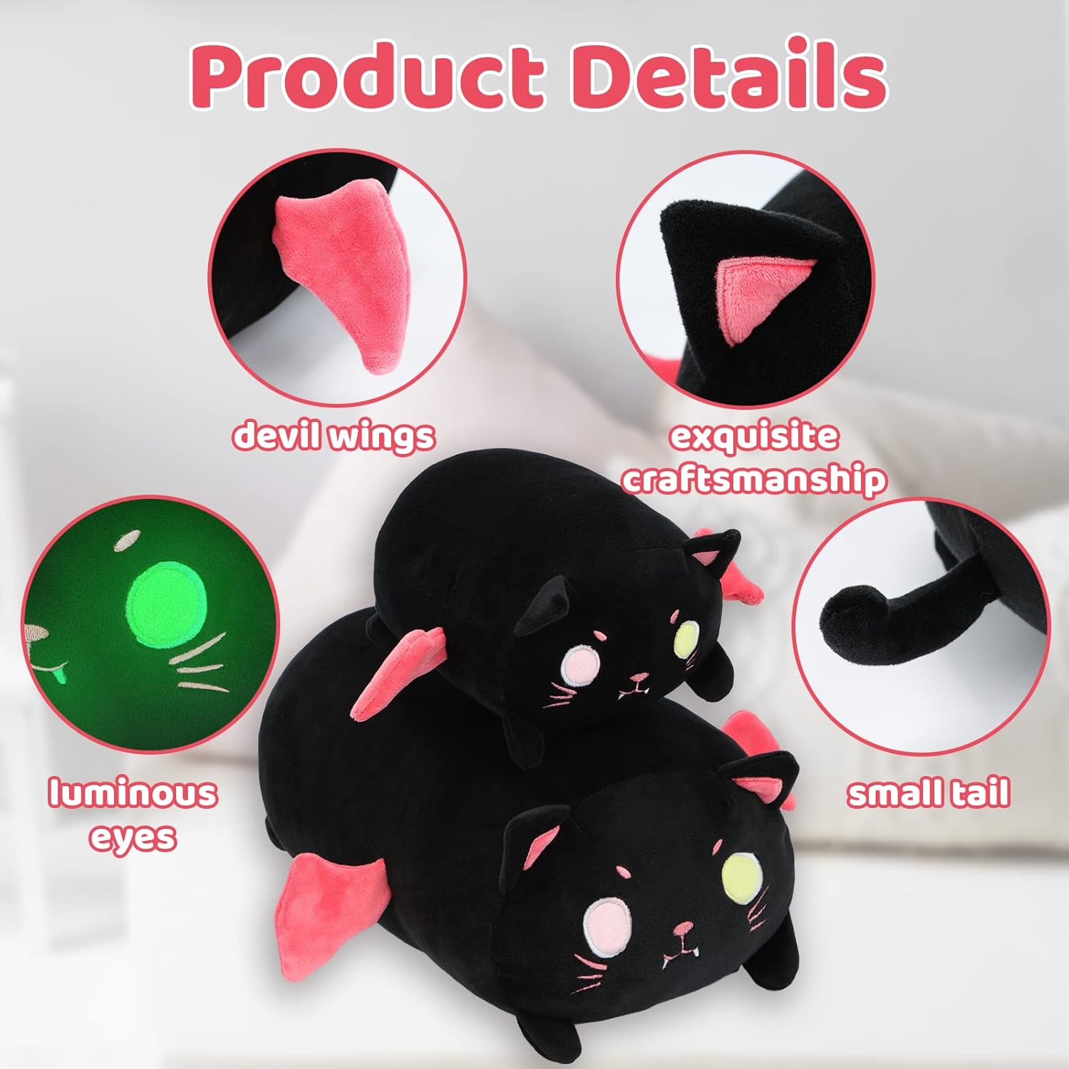 AIXINI Cute Cat Plush Pillow