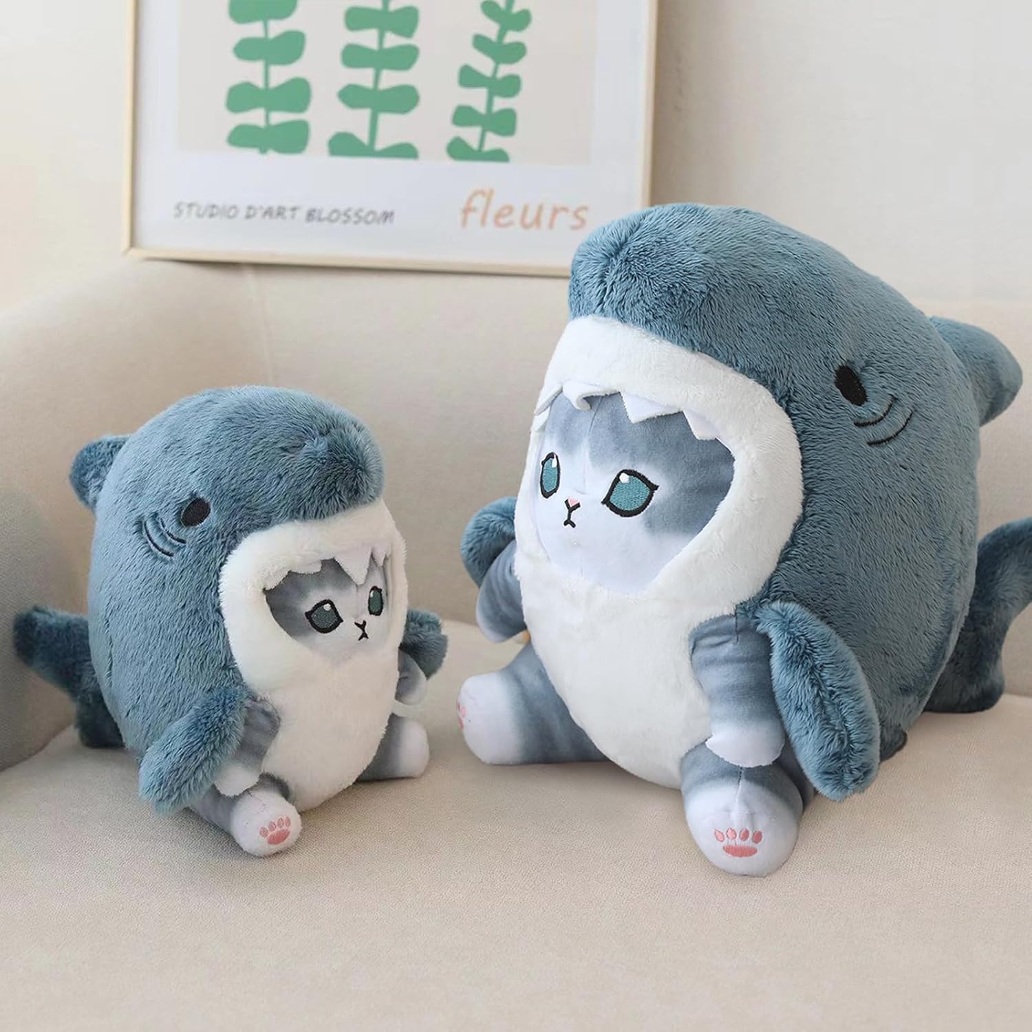 Kawaii Shark Cat Plush Toy Stress Relief Unique Gift