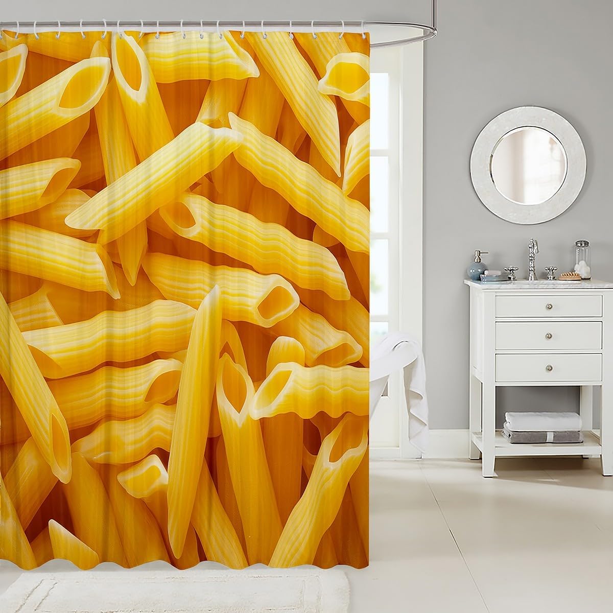 Erosebridal Noodle Shower Curtain - Yellow 72 x 72
