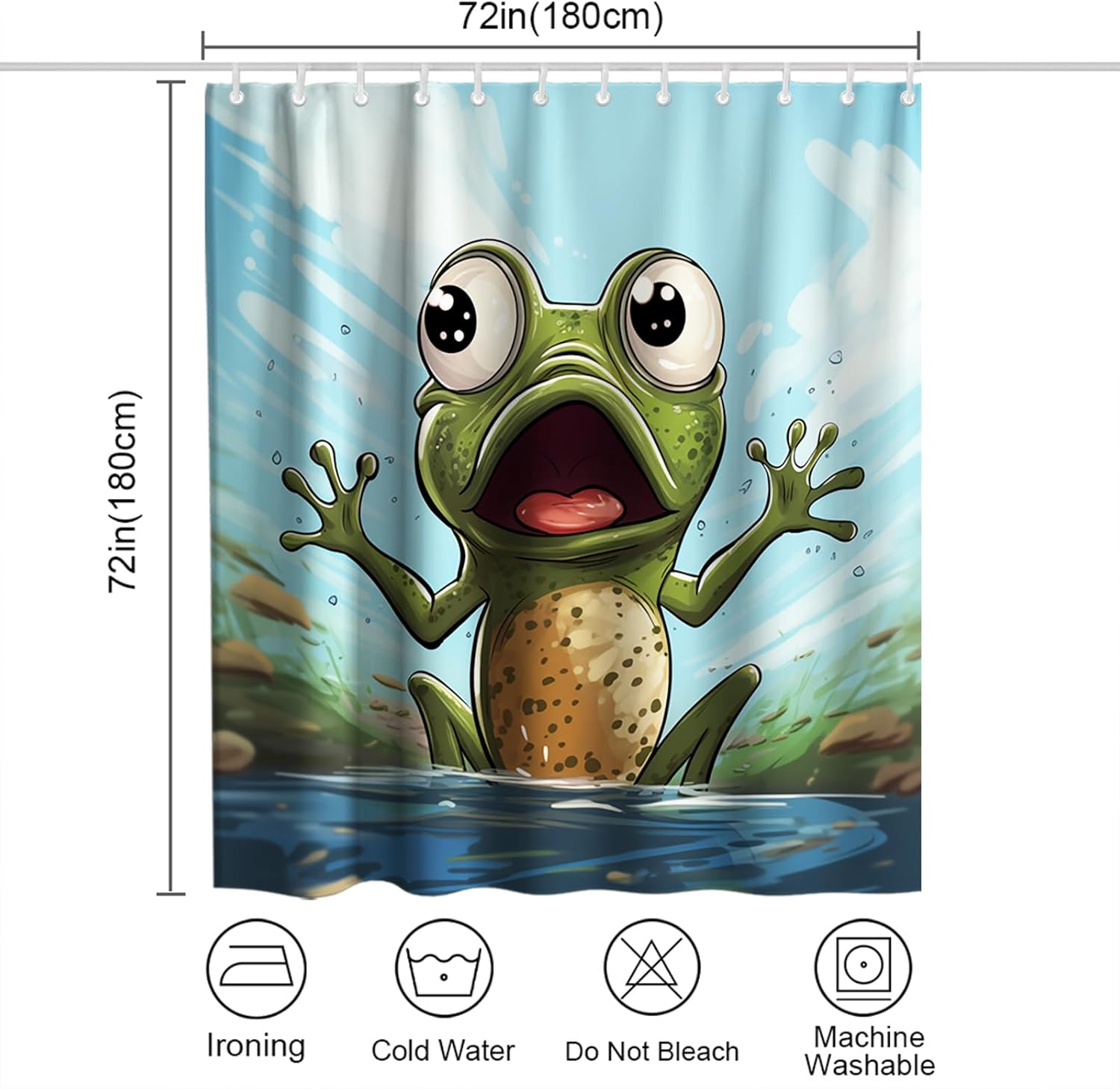 Cute and Rustic Tapestry Frog Shower Curtain Design