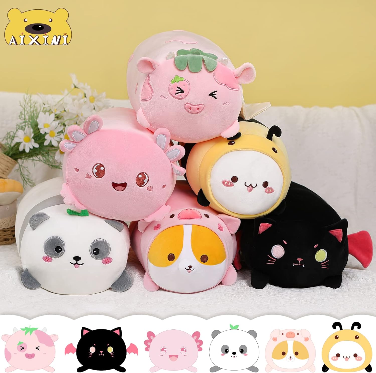 AIXINI Cute Cat Plush Pillow