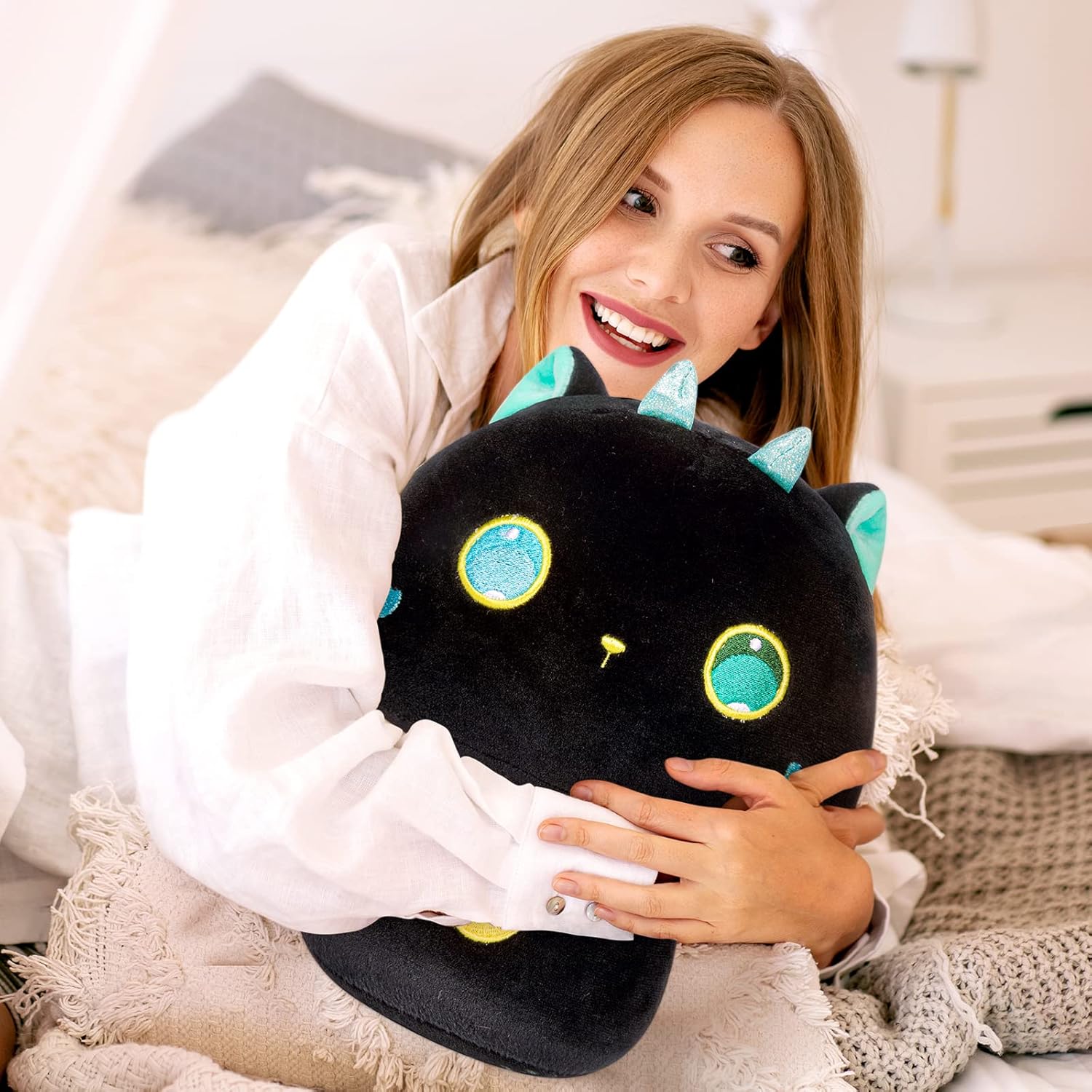 Squishy Cat Mushroom Plush Pillow
