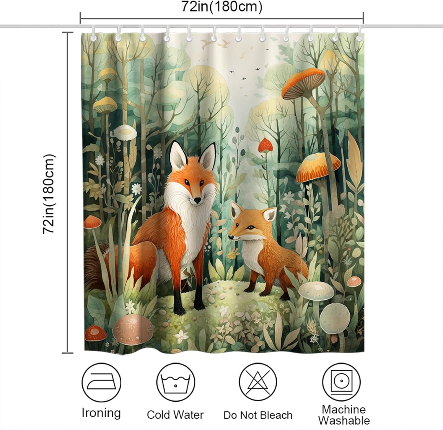 Sprout of Green-ness Kids Botanical Forest Shower Curtain