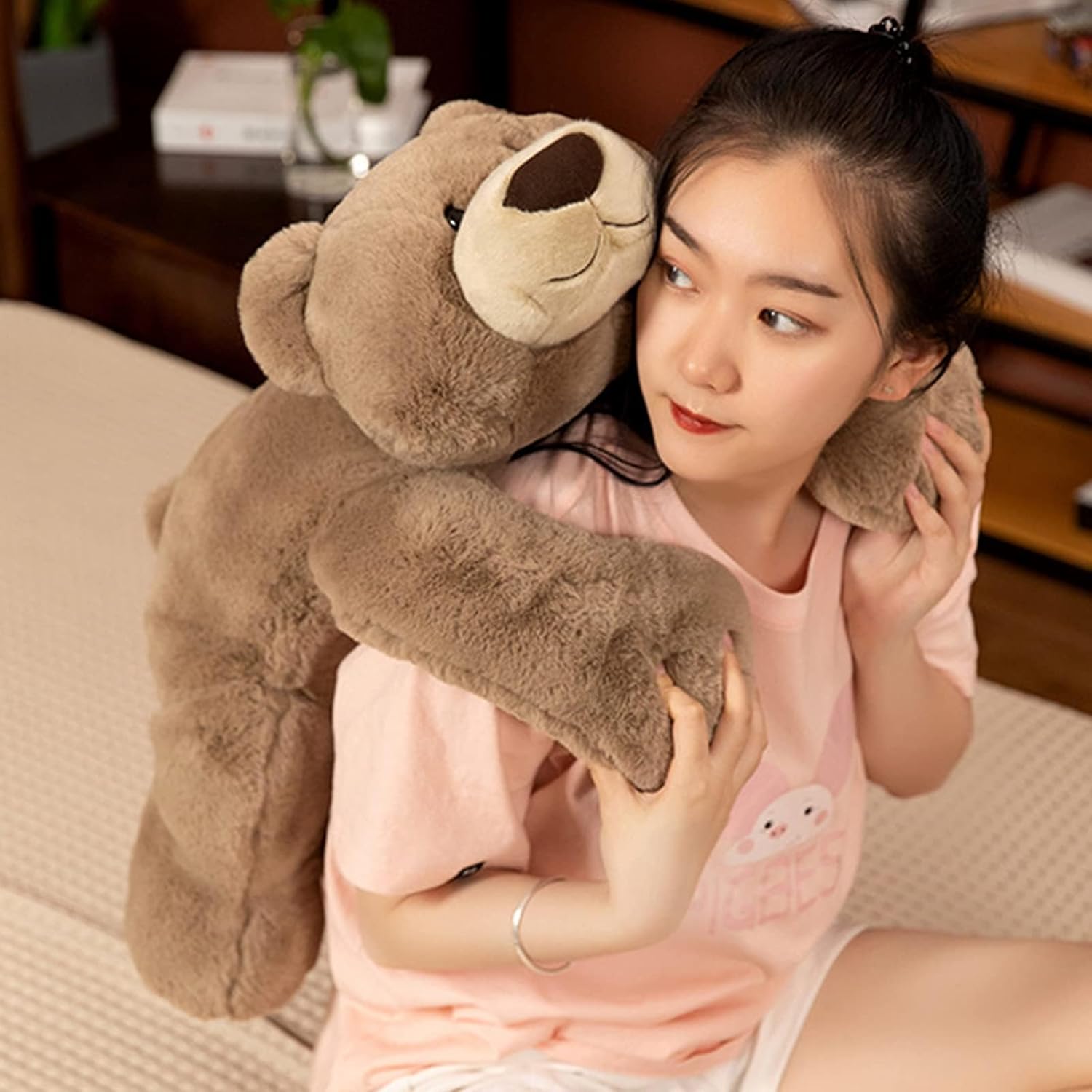 OSOCU 2 lb Weighted Stuffed Brown Bear - 16 Plush Animal Pillow Toy
