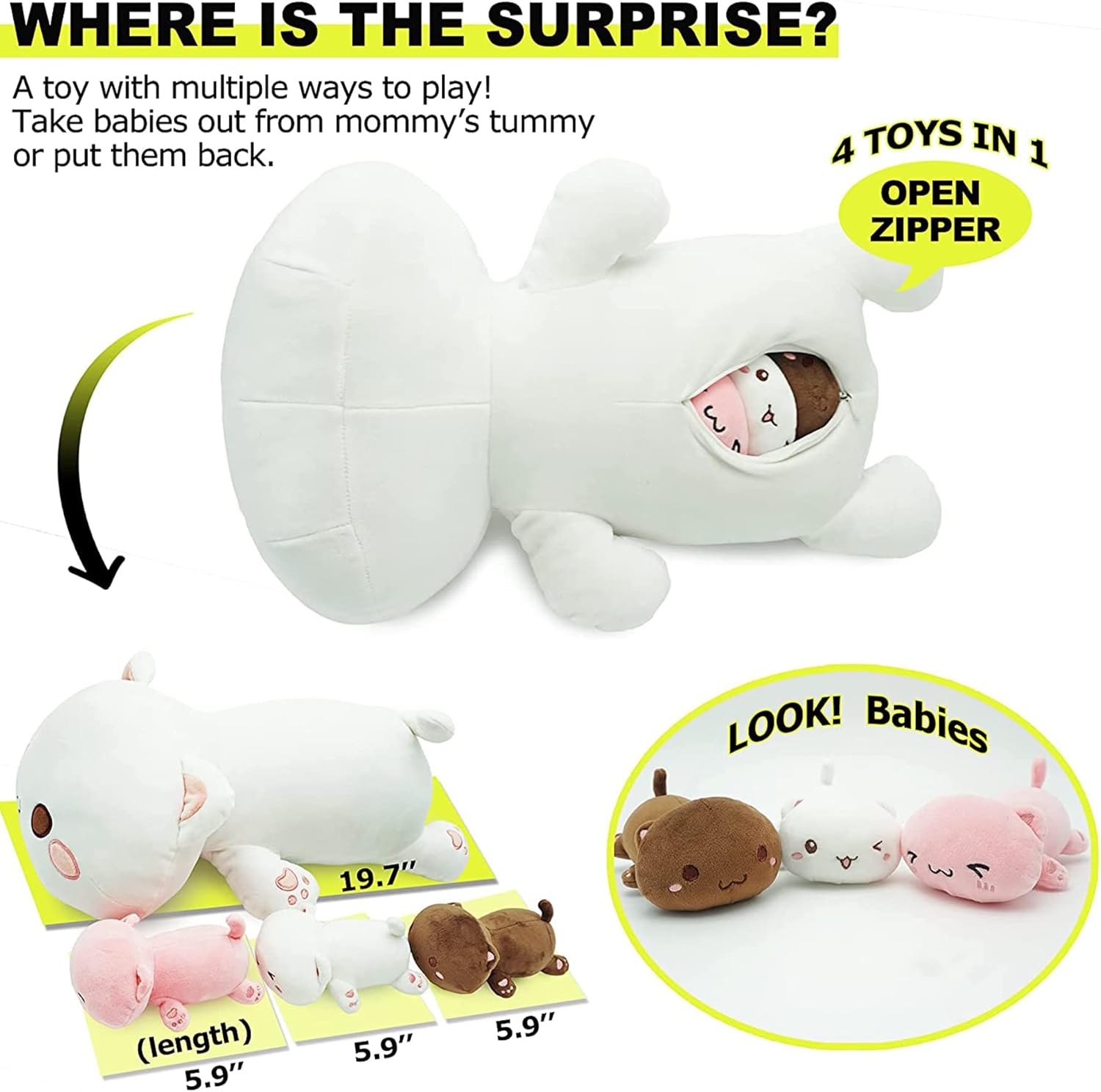 Onsoyours Cat Plush Mommy 197 In 4 Piece Set