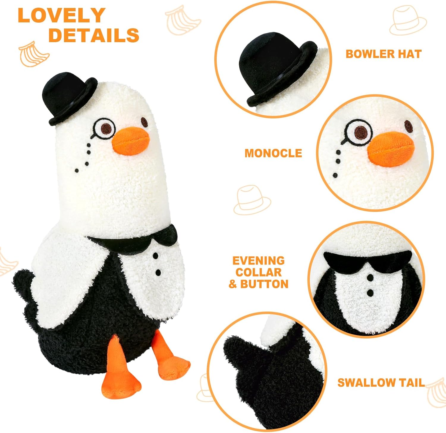 Banana Duck Plush Pillow
