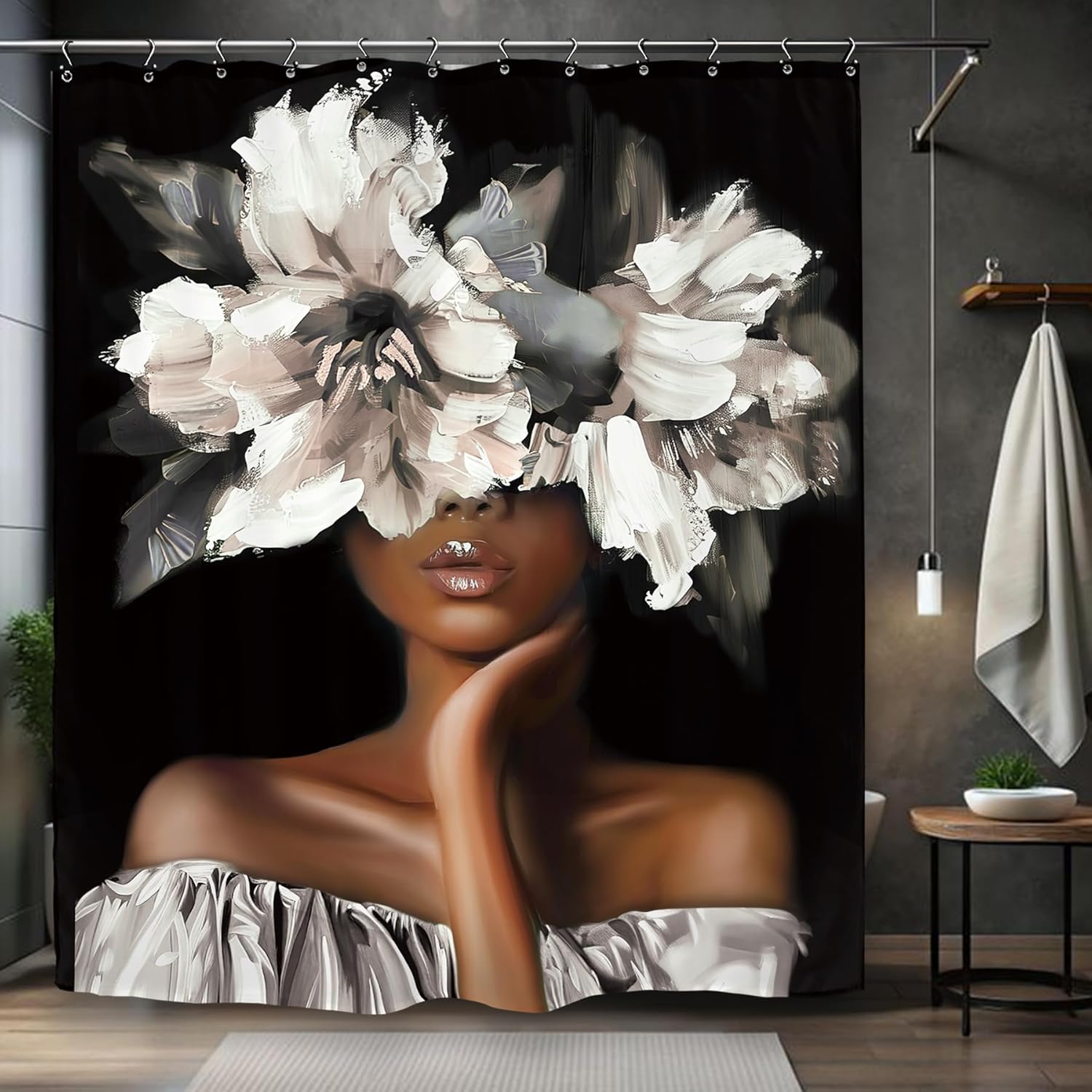 Stylish African American Shower Curtain Set