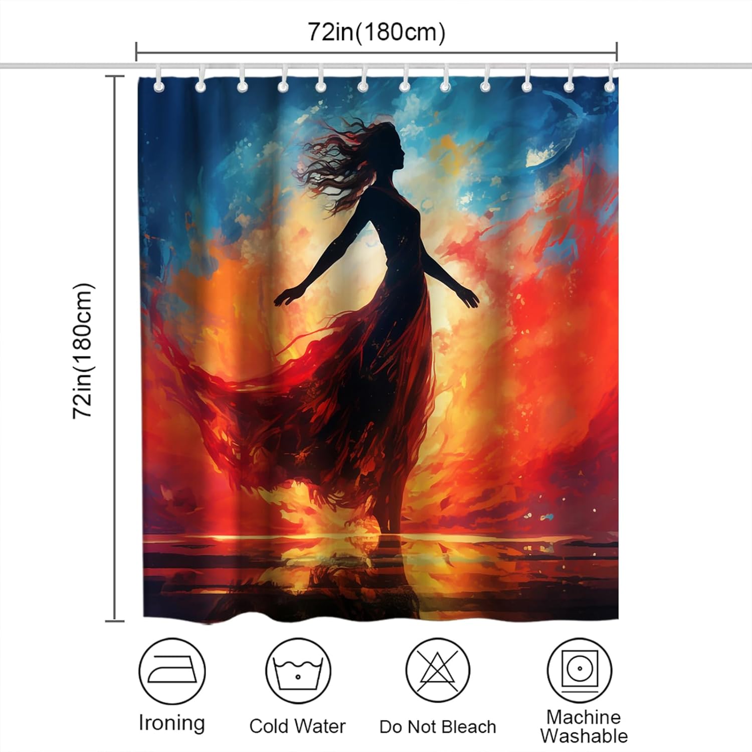 72x72 Abstract Minimalist Weighted Bath Curtain