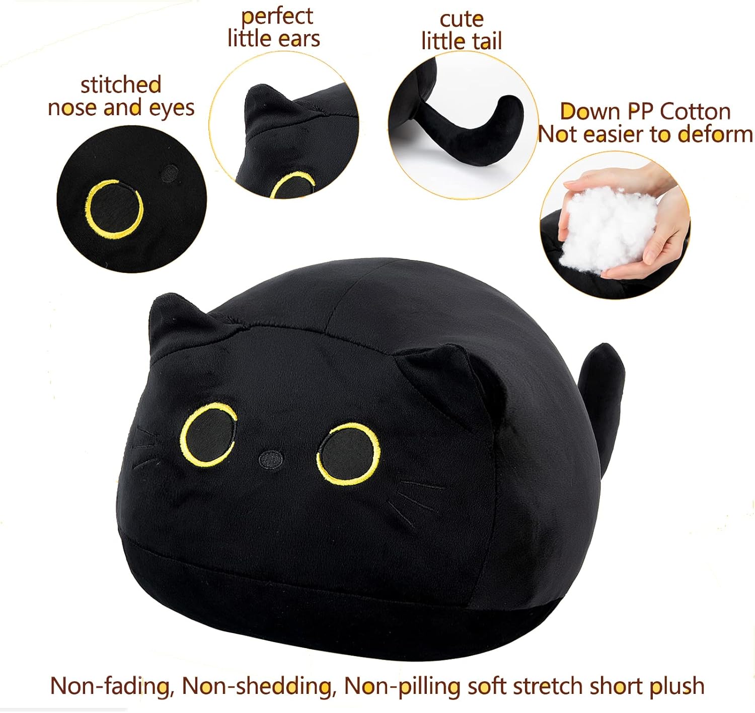 217 Black Cat Plush Pillow for Kids