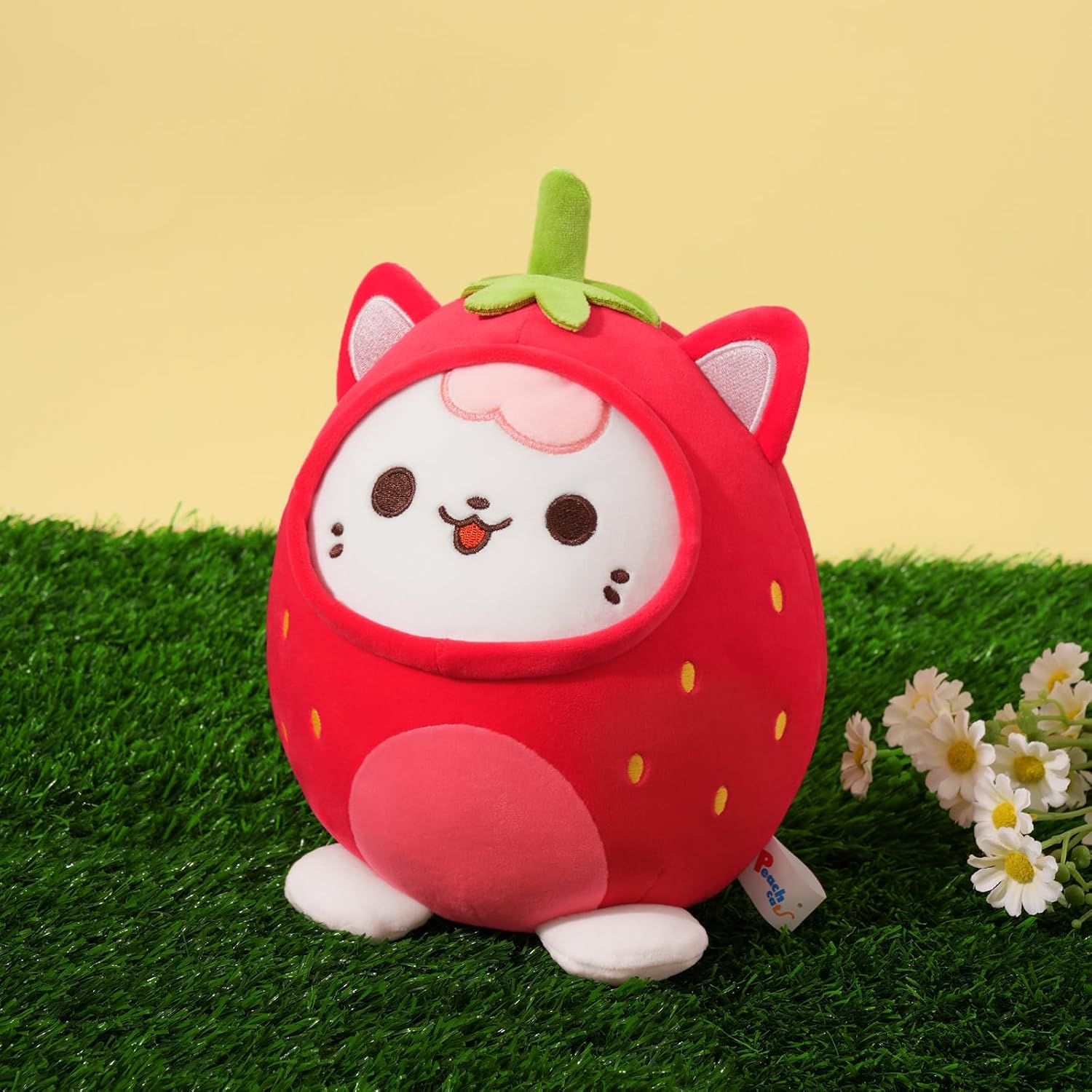 PEACH CAT Strawberry Cat Plush Pillow Red 8