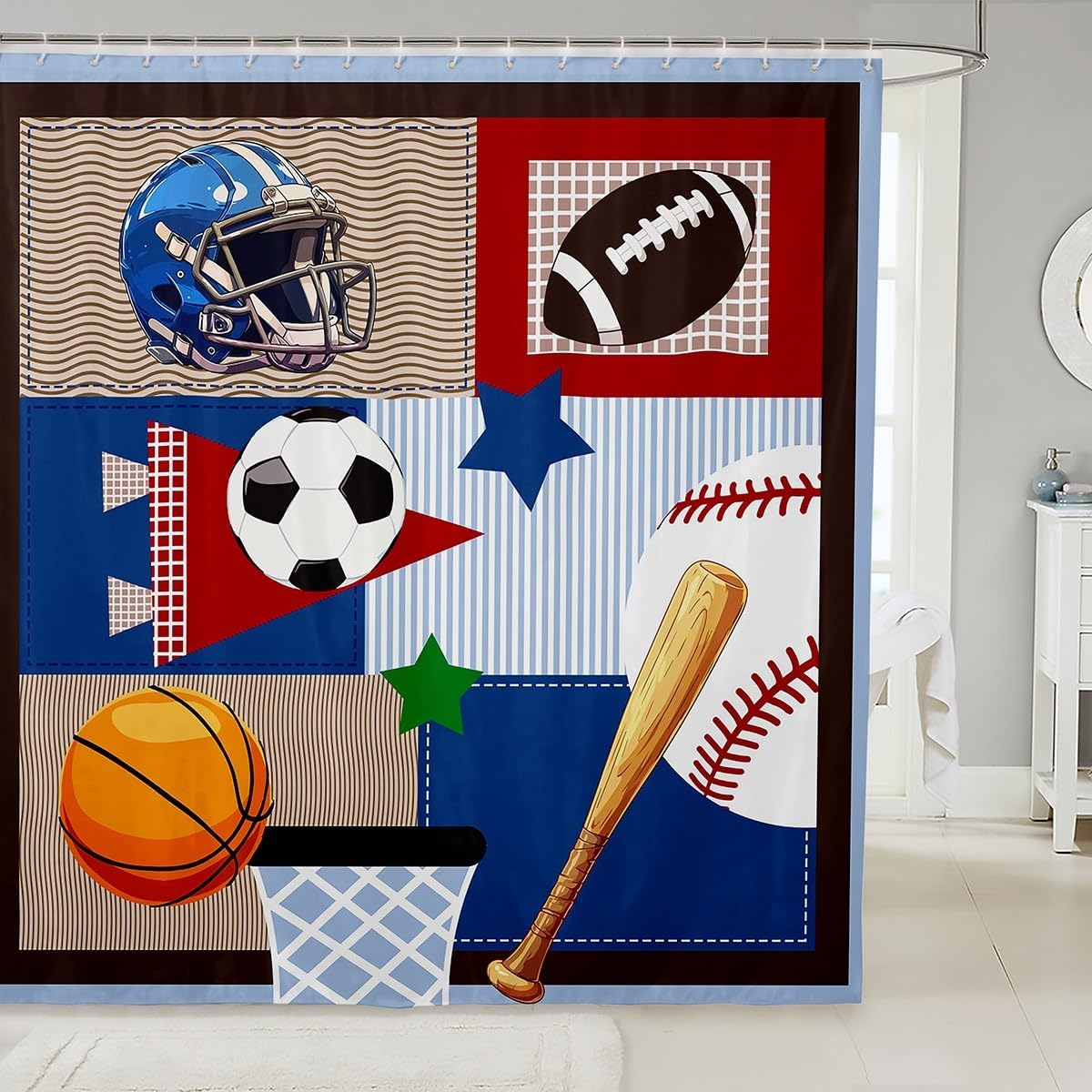 Baseball Field 72x72 Shower Curtain Set